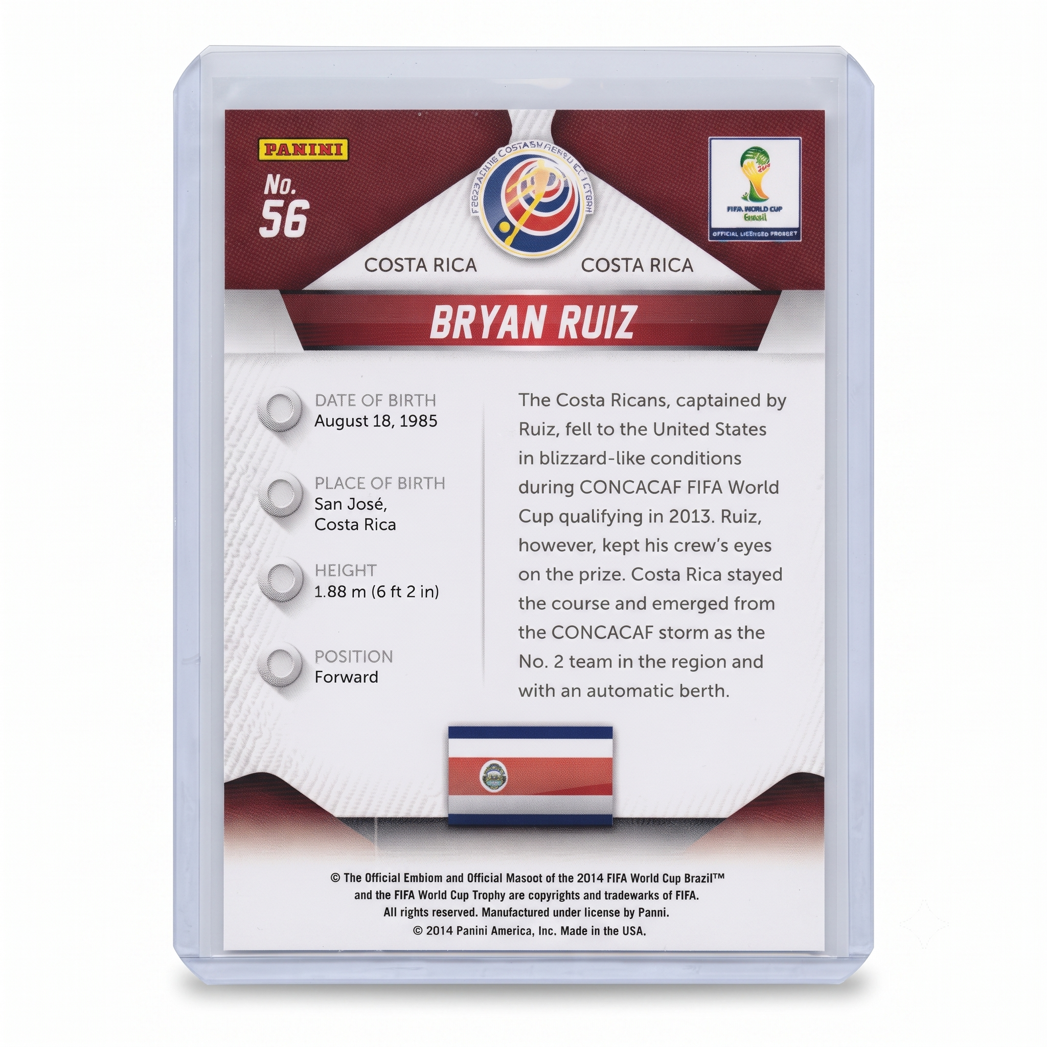 2014 Panini Prizm FWC Bryan Ruiz #56