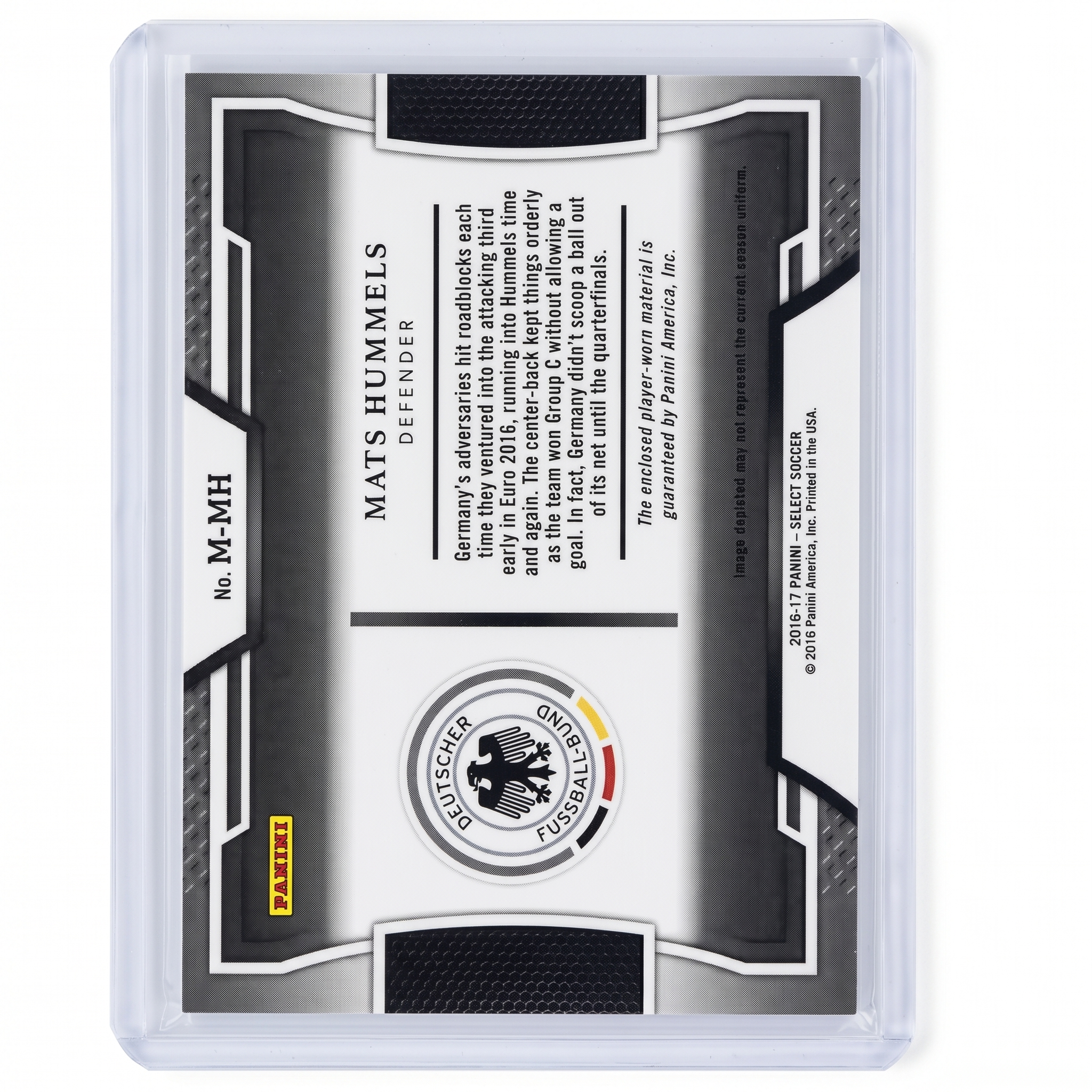 2016-17 Panini Select Mats Hummels Memorabilia JERSEY RELIC #M-MH