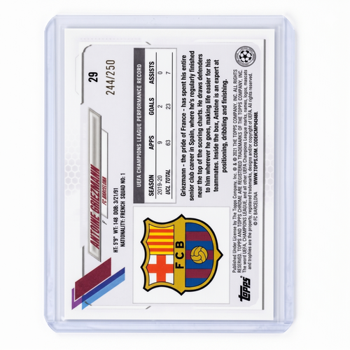 2020-21 Topps Chrome UEFA Antoine Griezmann Purple Diamond Refractor 244/250 #29