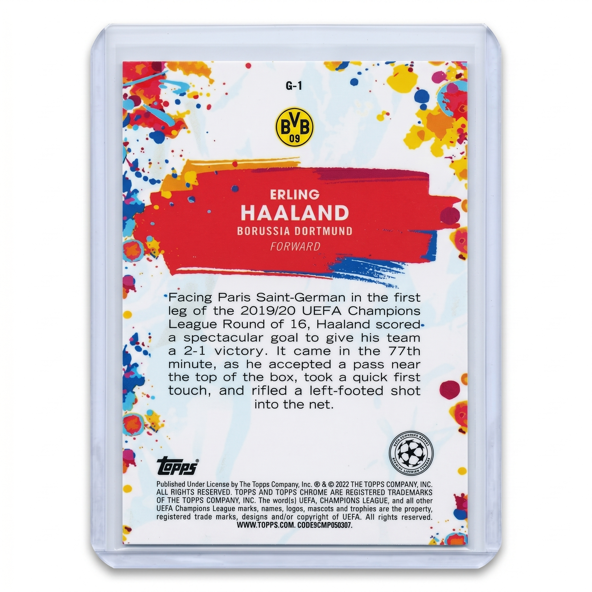 2021-22 Topps Chrome Uefa Champions League Golazo Erling Haaland #G-1