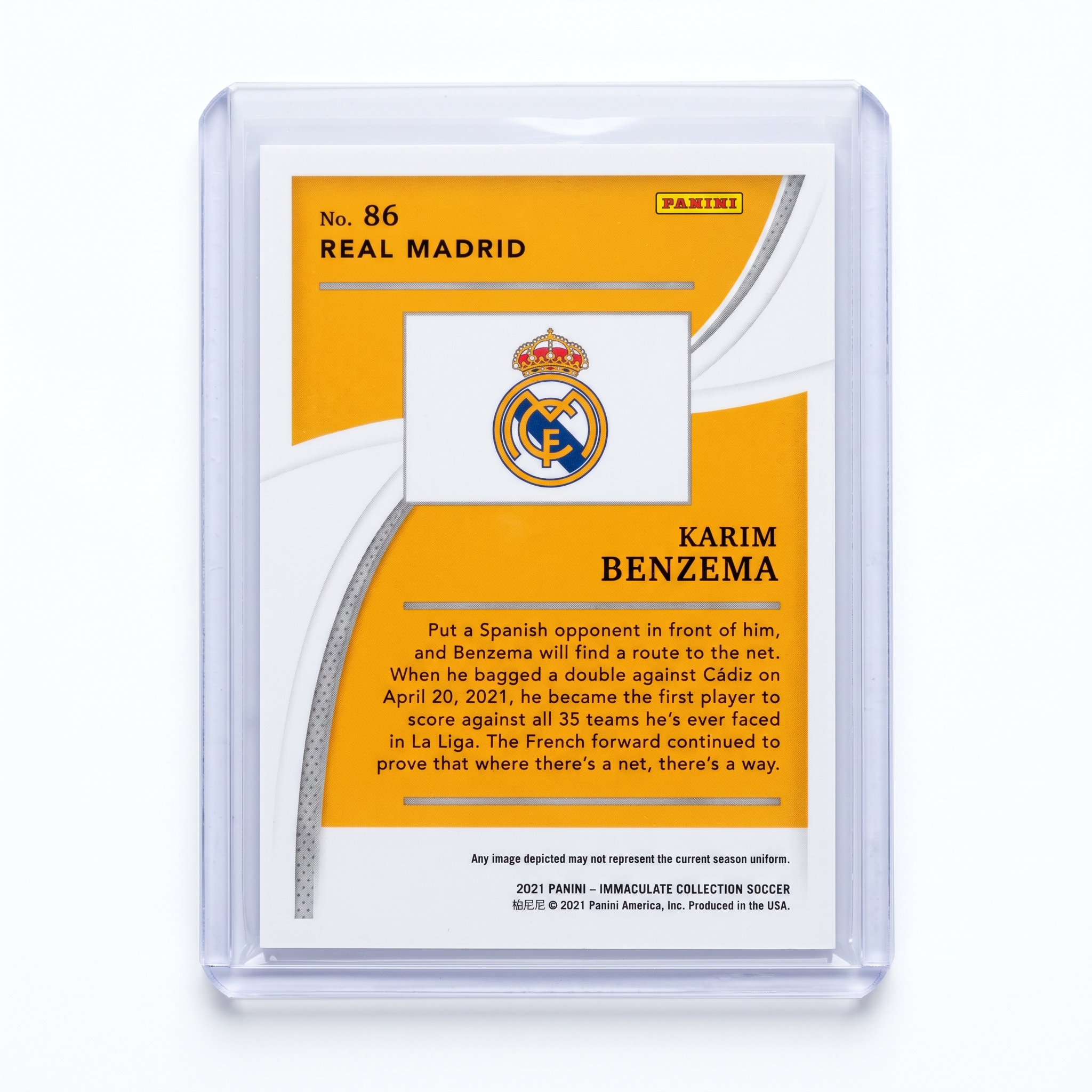 2021 Panini Immaculate Collection  Karim Benzema 03/25