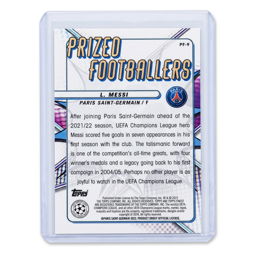 2022-23 Topps Finest LIONEL MESSI Refractor Prized Footballers PSG #PF-9