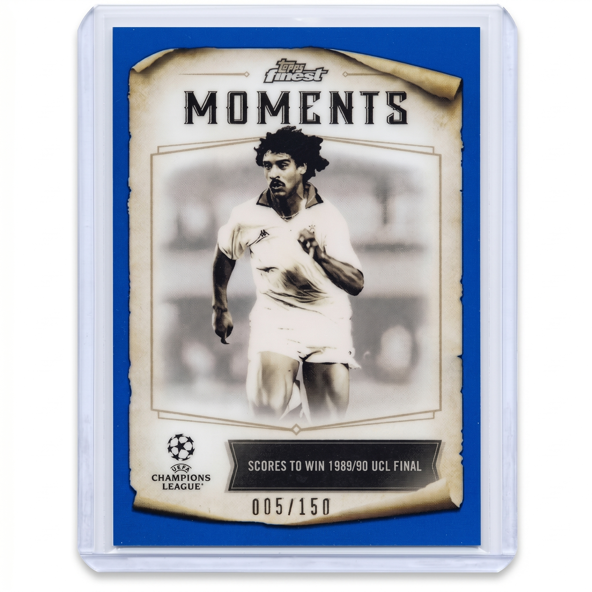 2022-23 Topps Finest UEFA Moments Frank Rijkaard Blue Refractors 005/150 #FM-2