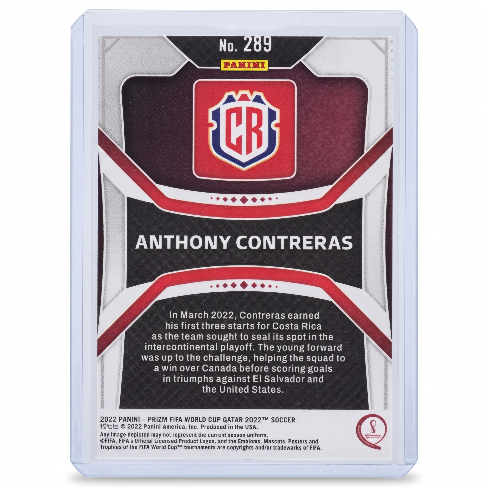 2022 Panini Prizm FWC Anthony Contreras RC #289