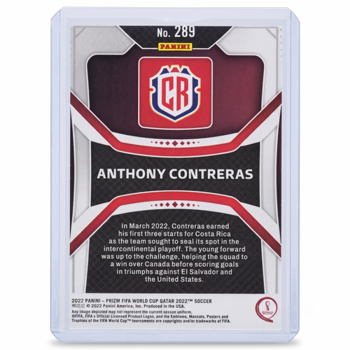 2022 Panini Prizm FWC Anthony Contreras RC #289