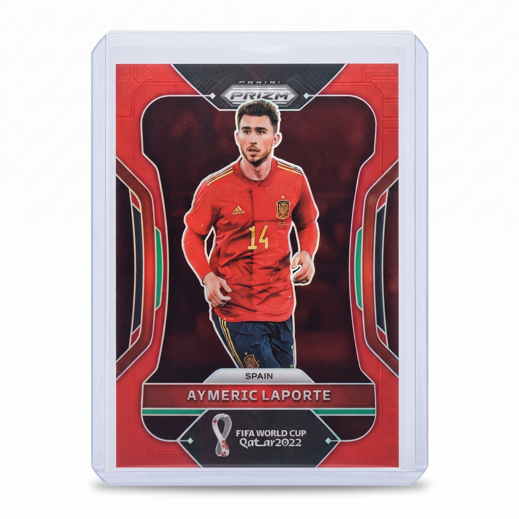 2022 Panini Prizm FWC QATAR22 Aymeric Laporte 385/399 RED PRIZM #218