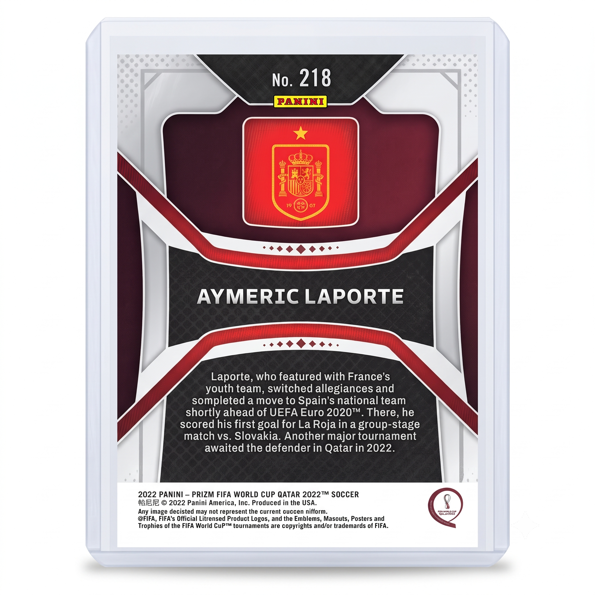 2022 Panini Prizm FWC QATAR22 Aymeric Laporte #218