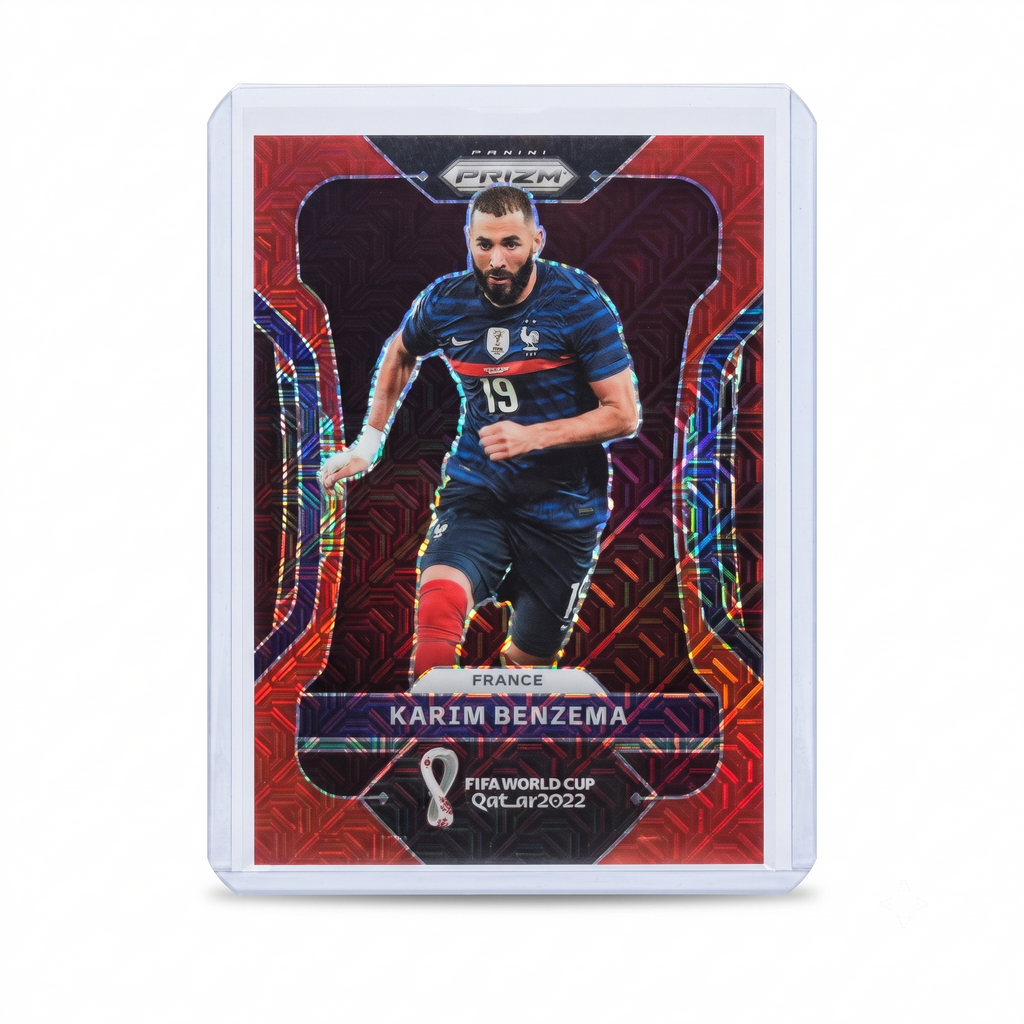 2022 Panini Prizm FWC QATAR22 Karim Benzema RED MOJO PRIZM 82/99 #99