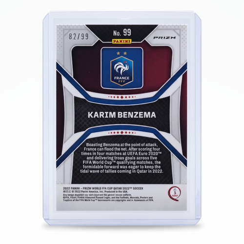 2022 Panini Prizm FWC QATAR22 Karim Benzema RED MOJO PRIZM 82/99 #99