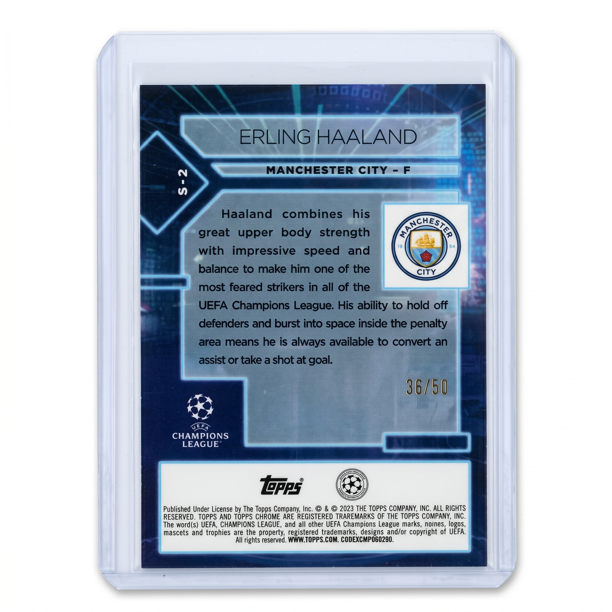 2022 Topps Chrome Erling Haaland Specimen Gold Refractor 36/50