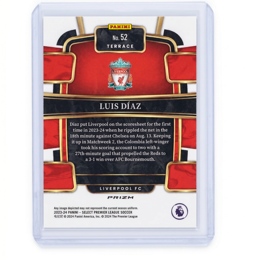 2023-24 Panini Select Premier League Terrace Red Ice Prizm Luis Diaz #52