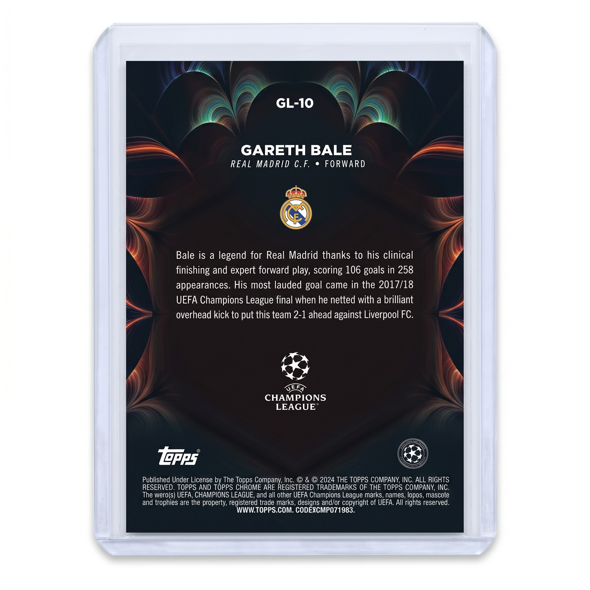2023-24 Topps Chrome UEFA Club Competitions Gareth Bale Golazo #GL-10