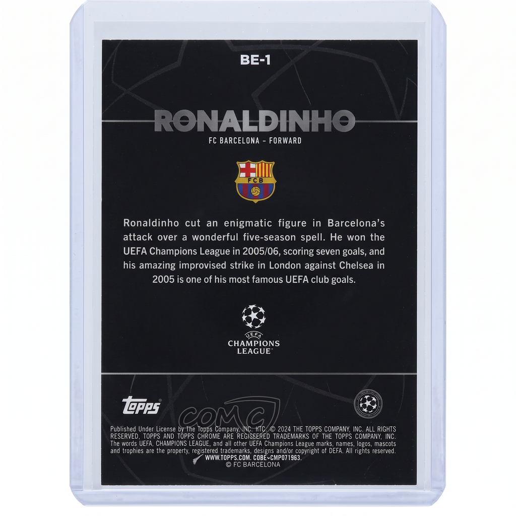 2023-24 Topps Chrome UEFA Club Competitions Shadow Etch Ronaldinho #BE-1
