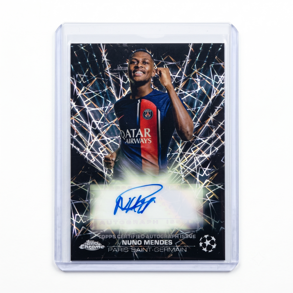 23-24 Topps Chrome UEFA Nuno Mendes Black Lazer Auto #BLA-NM
