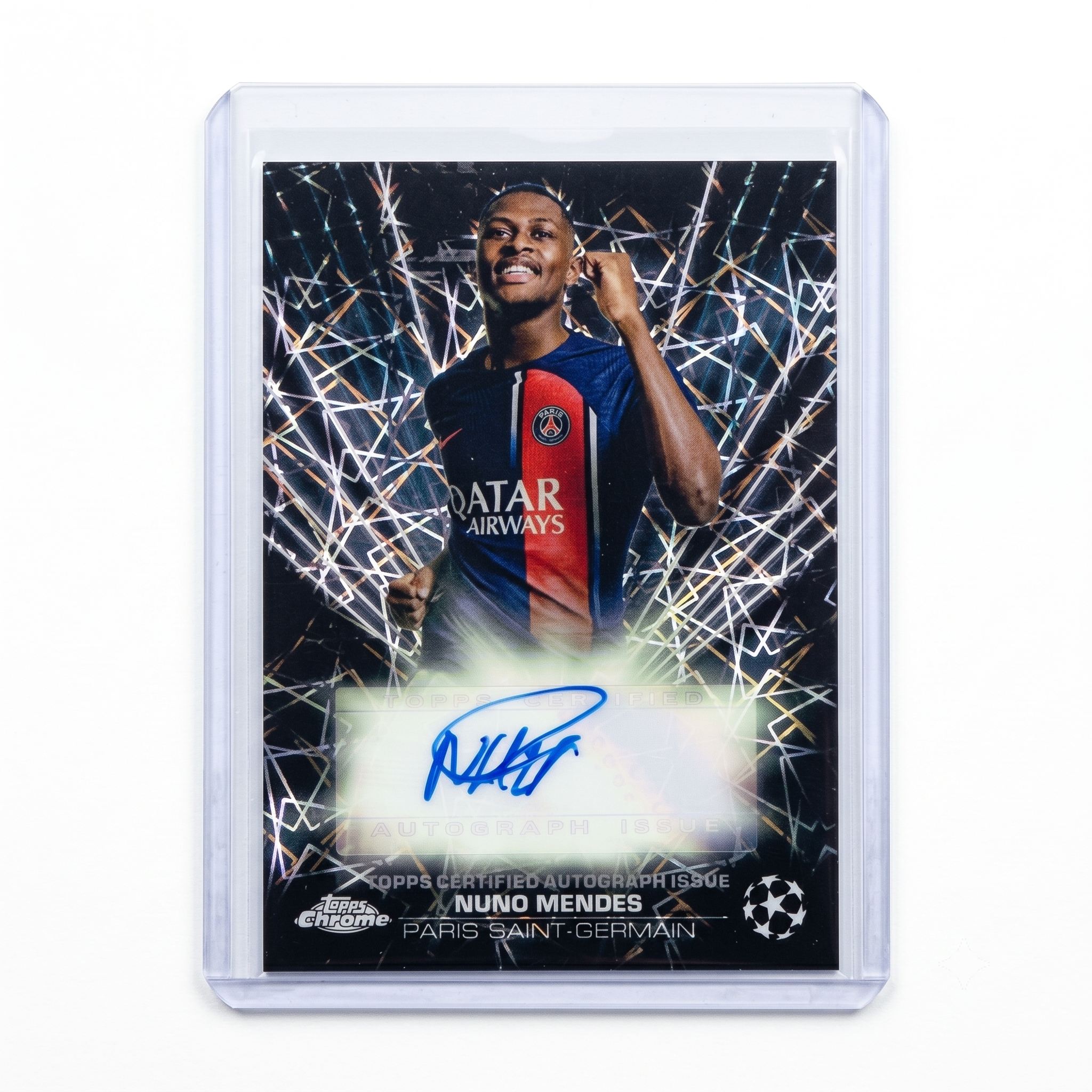 23-24 Topps Chrome UEFA Nuno Mendes Black Lazer Auto #BLA-NM
