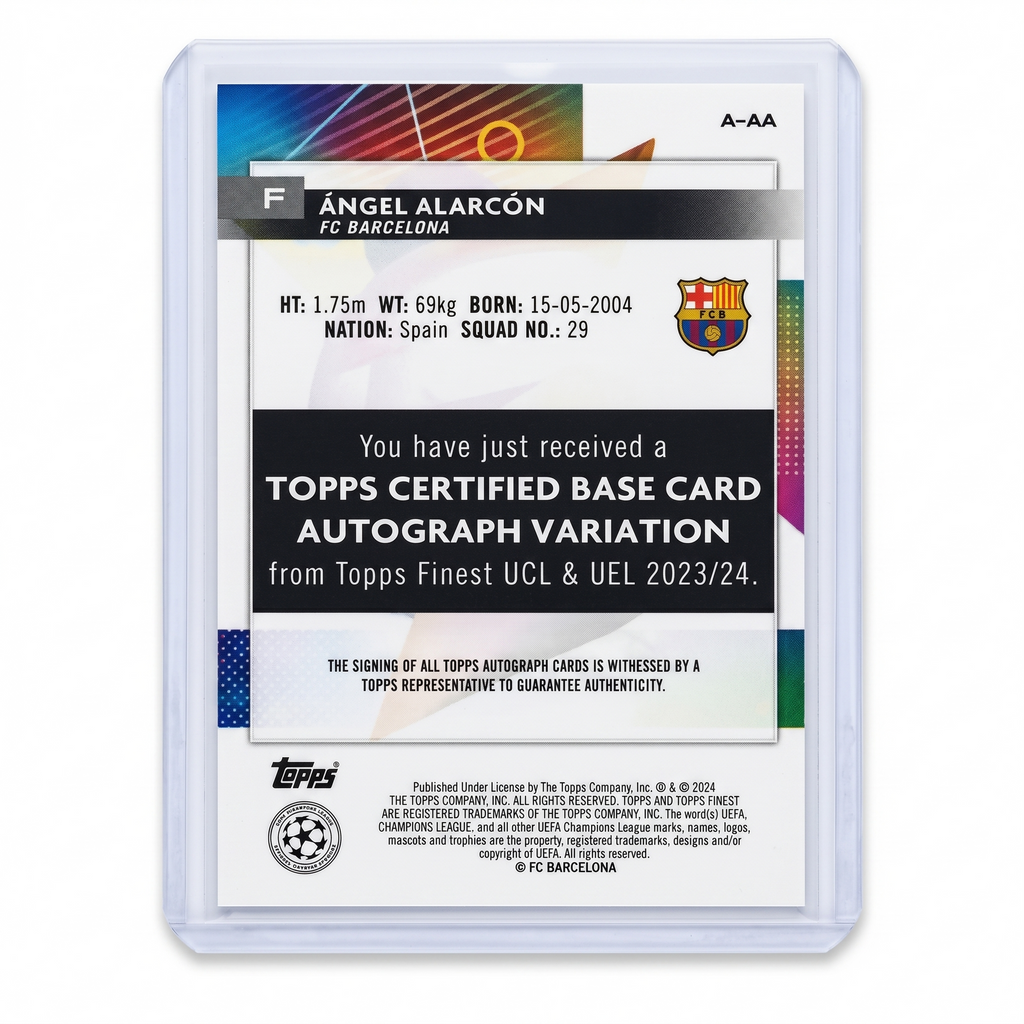 2023-24 Topps Finest UEFA Club Competitions Autograph RC Angel Alarcon #A-AA