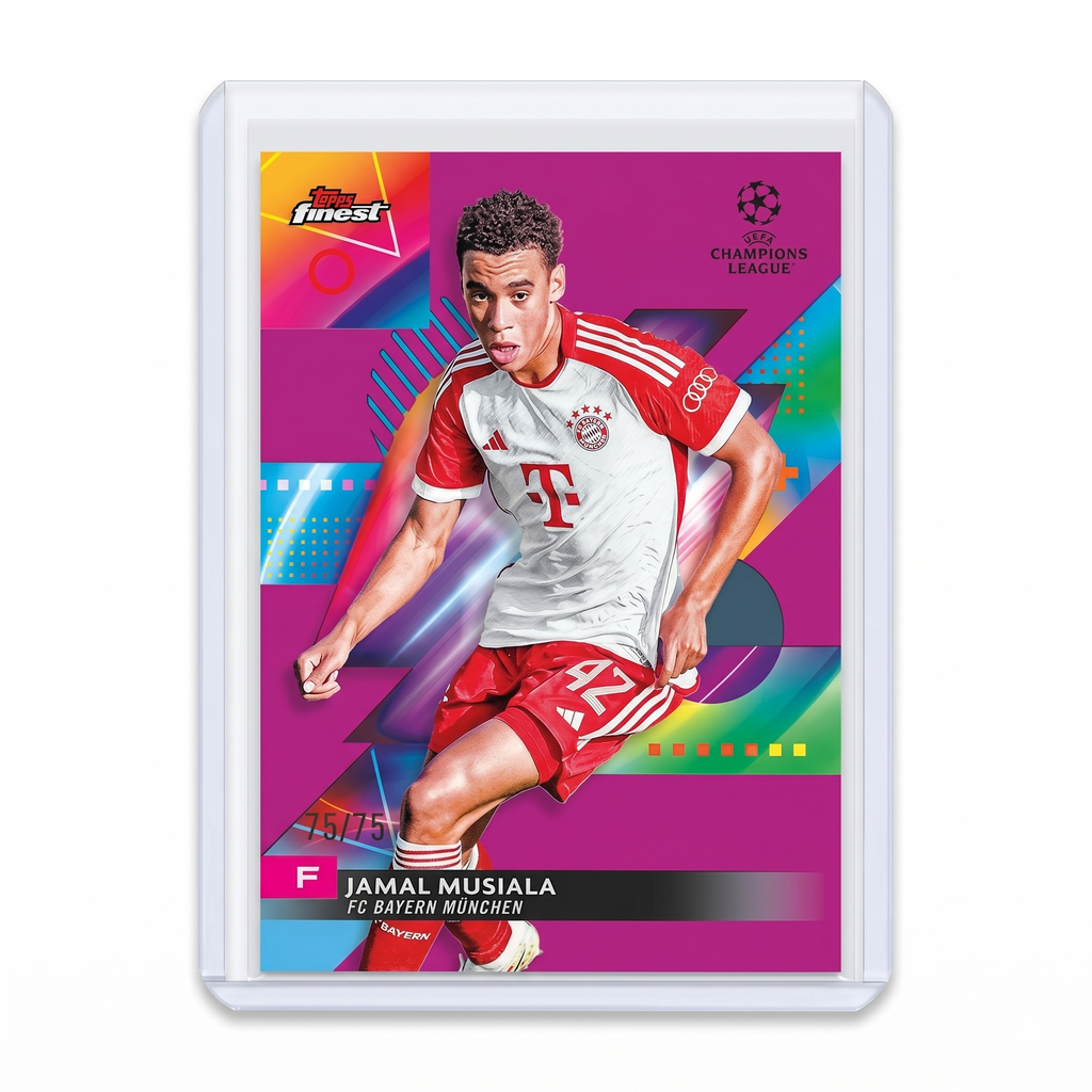 2023-24 Topps Finest UEFA Club Competitions Jamal Musiala Magenta Parallel 75/75 #93