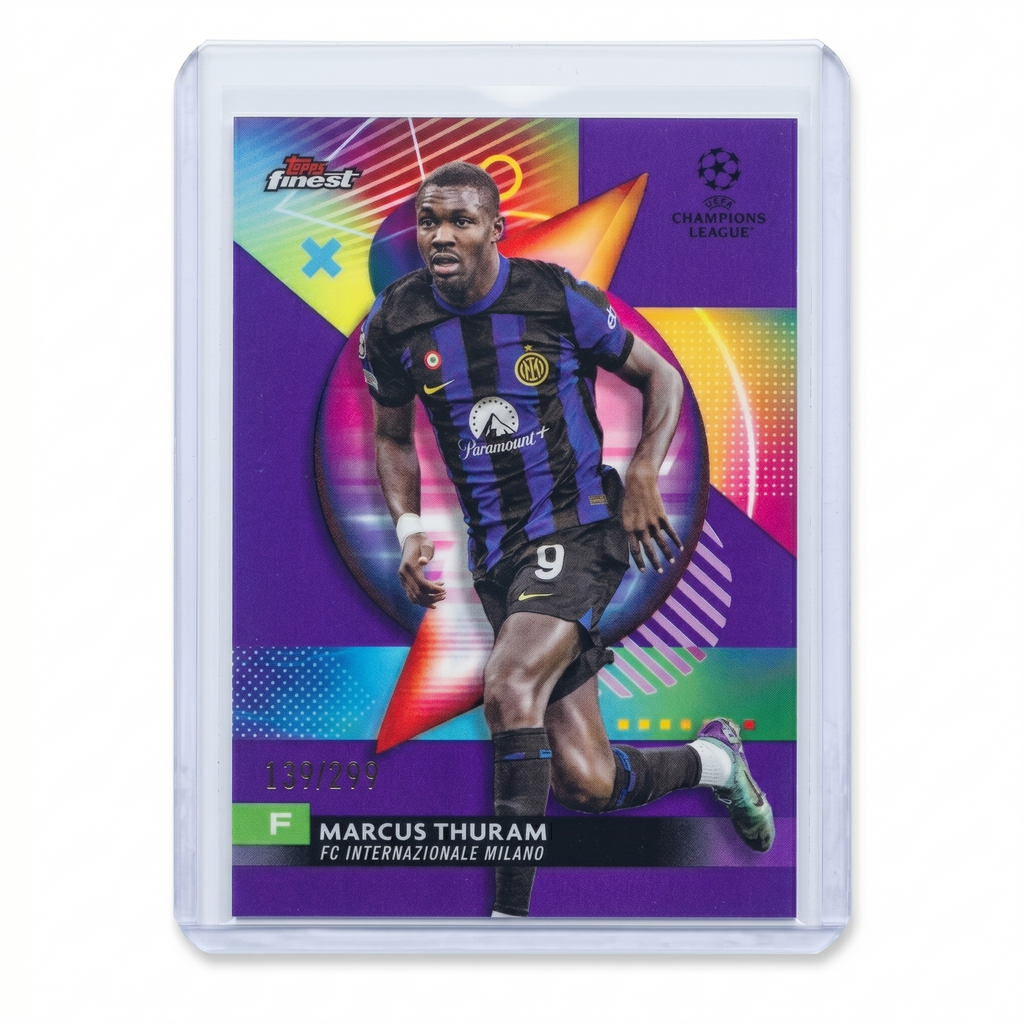 2023-24 Topps Finest UEFA Club Competitions Marcus Thuram Purple Refractor 139/299 #38