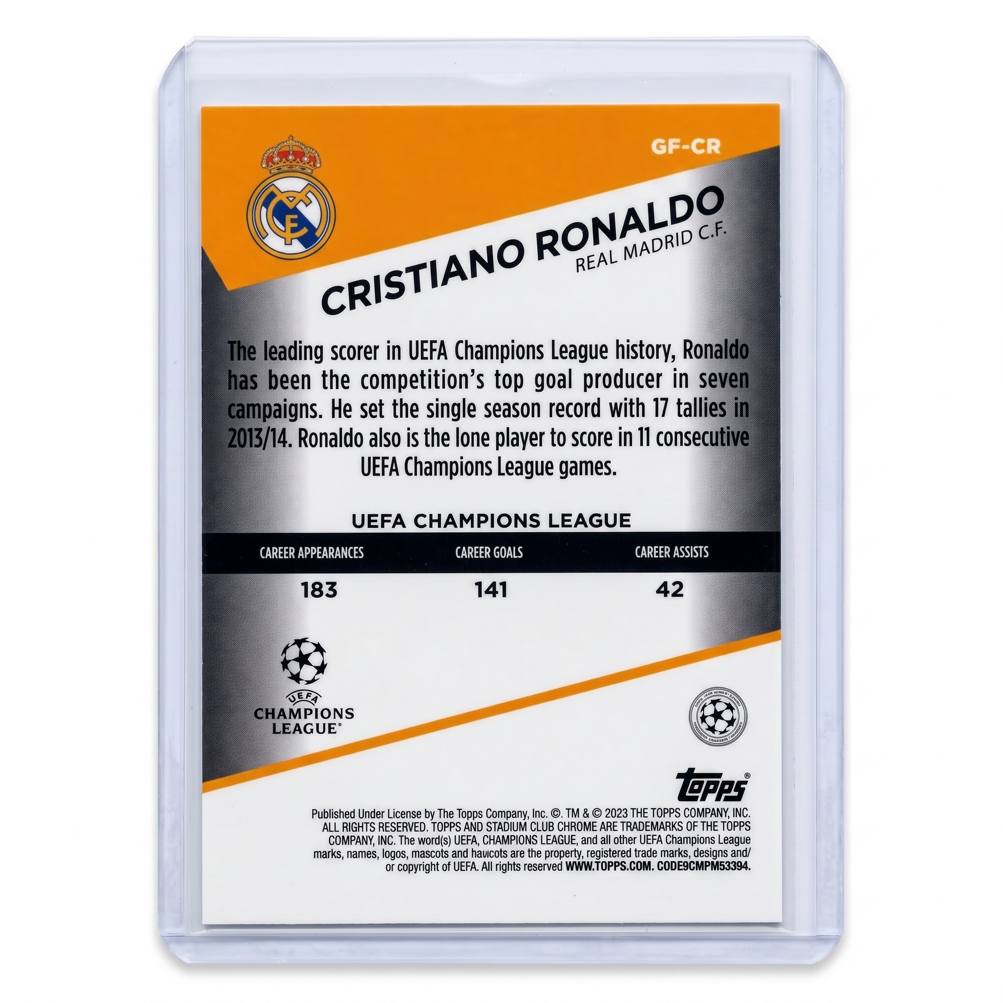 2023-24 Topps Stadium Club Chrome Cristiano Ronaldo Goal Force #GF-CR