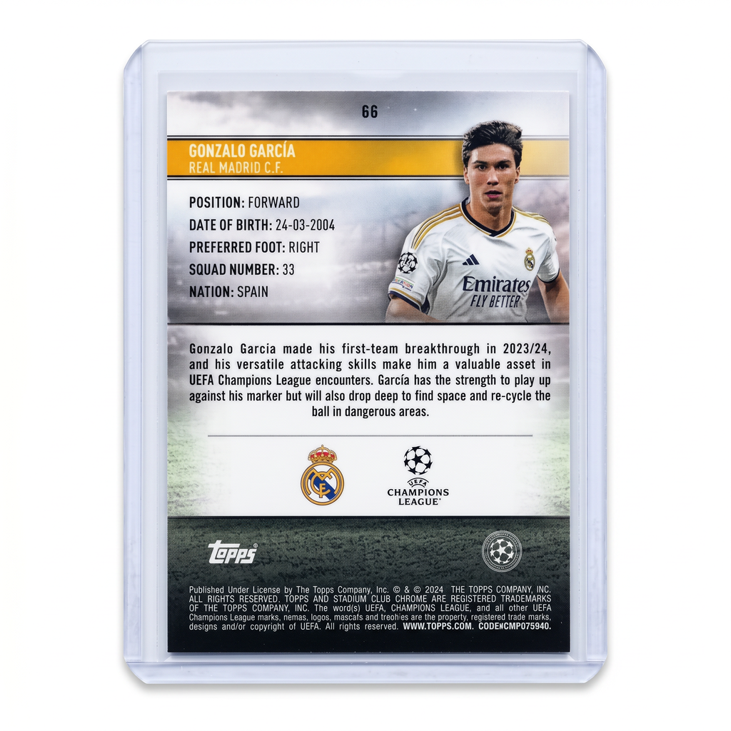 2023-24 Topps Stadium Club Chrome UCL Gonzalo Garcia #66 (RC)