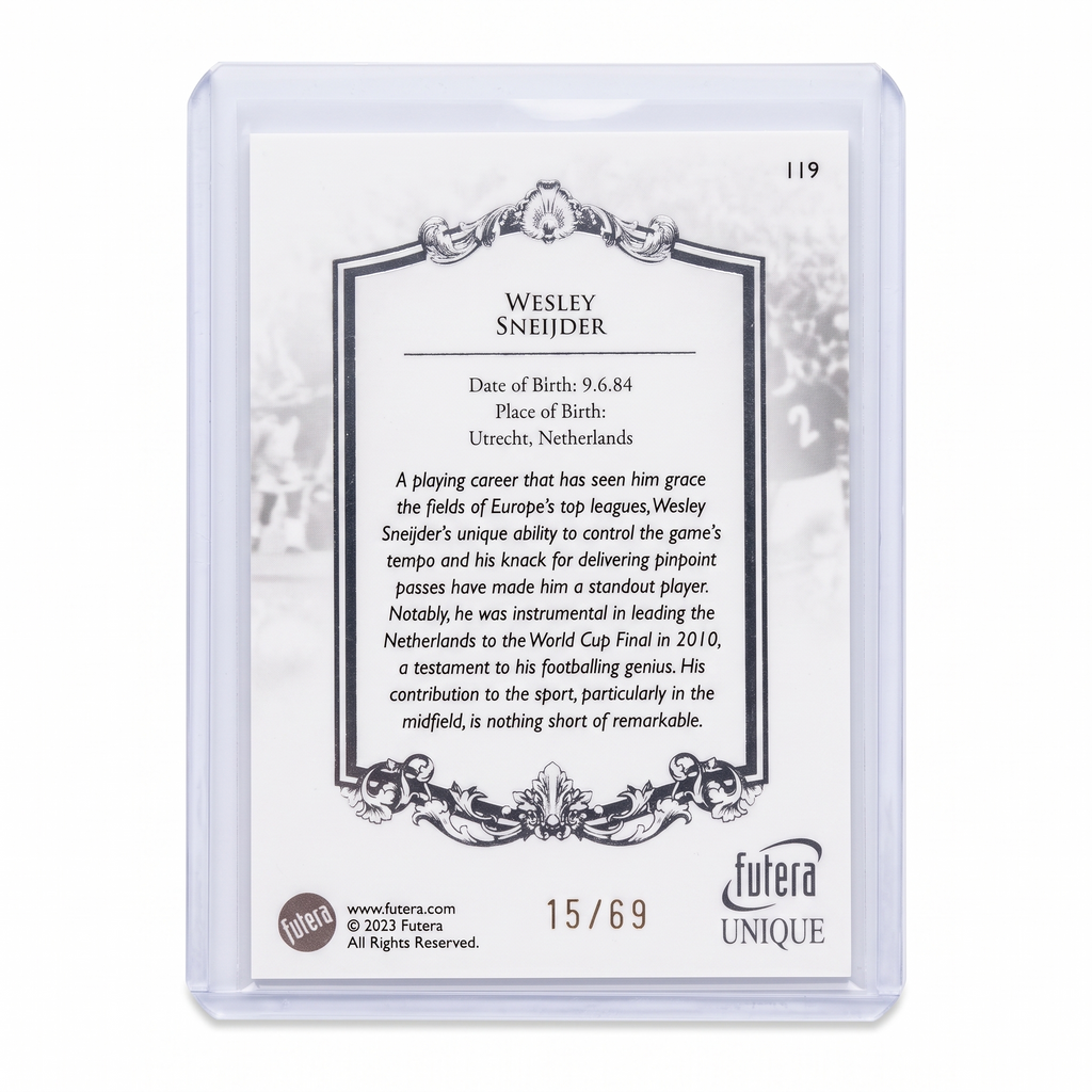 2023 Futera Unique Wesley Sneijder The Greats 15/69 #119