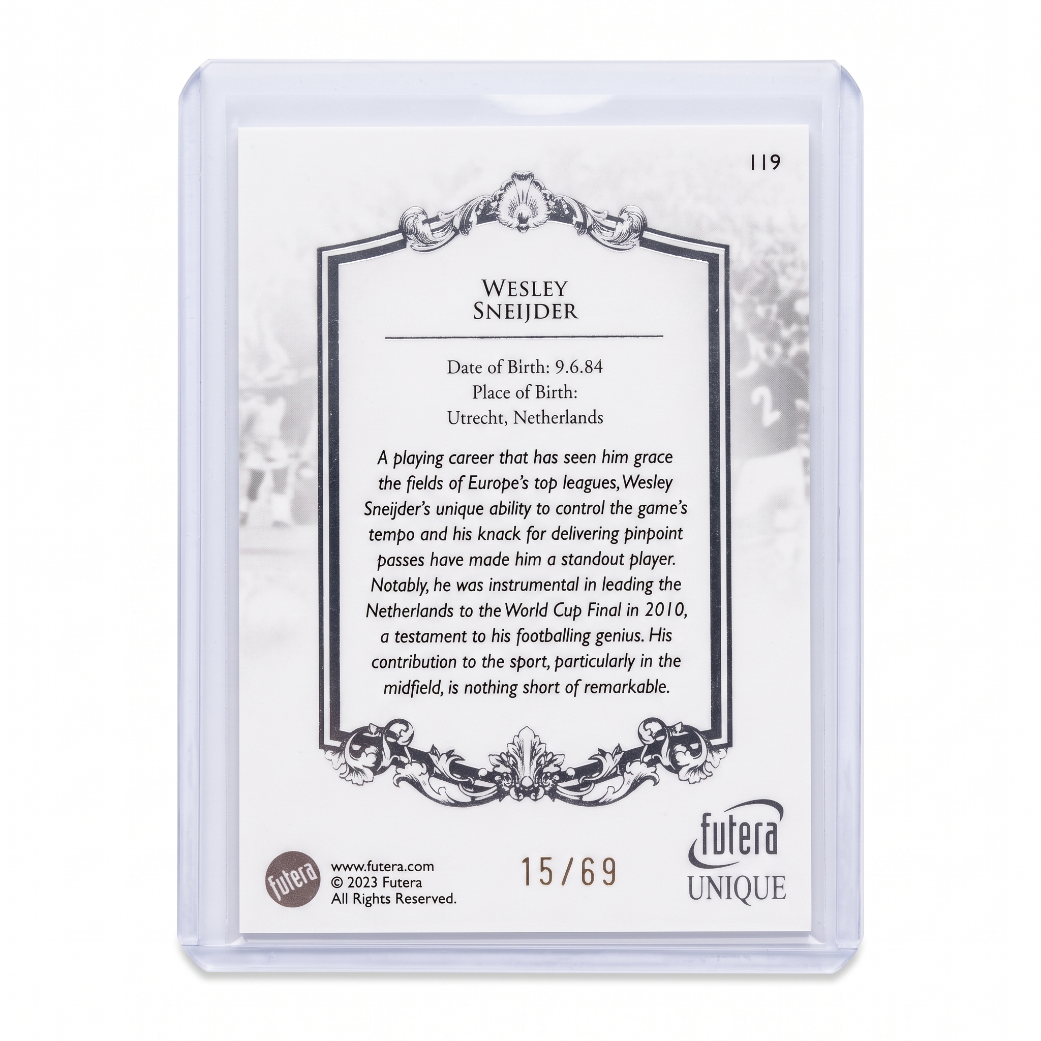 2023 Futera Unique Wesley Sneijder The Greats 15/69 #119