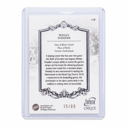 2023 Futera Uniqued Wesley Sneijder The Greats 15/69 #119