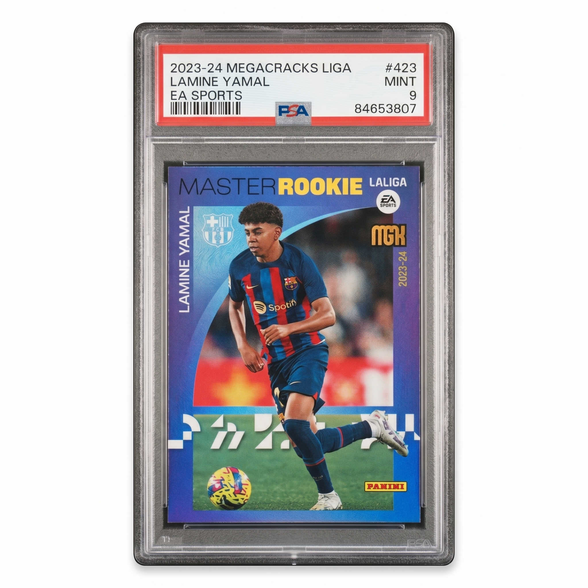 2023 PANINI MEGACRACKS LA LIGA EA SPORTS LAMINE YAMAL RC #423 PSA 9