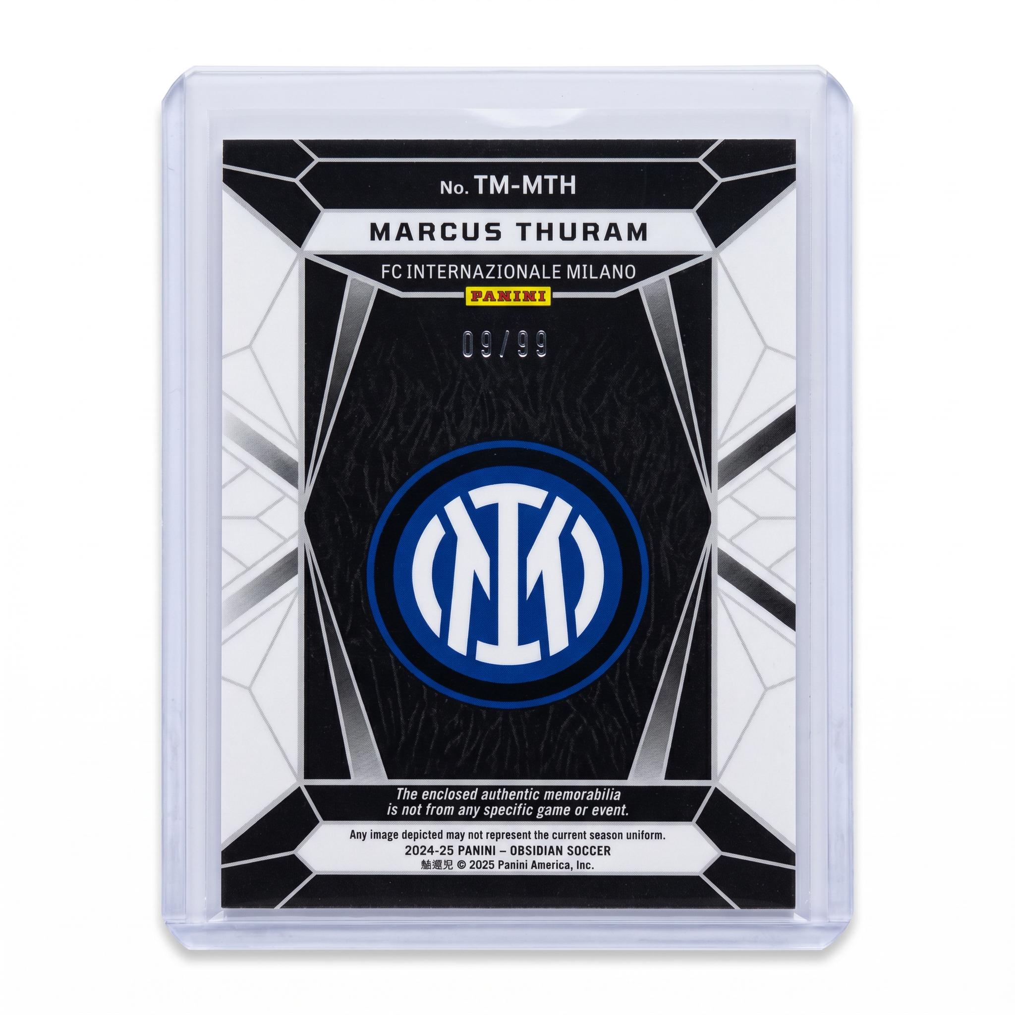 2024-25 Obsidian Trifecta ORANGE MARCUS THURAM  Milano Jersey Number 09/99