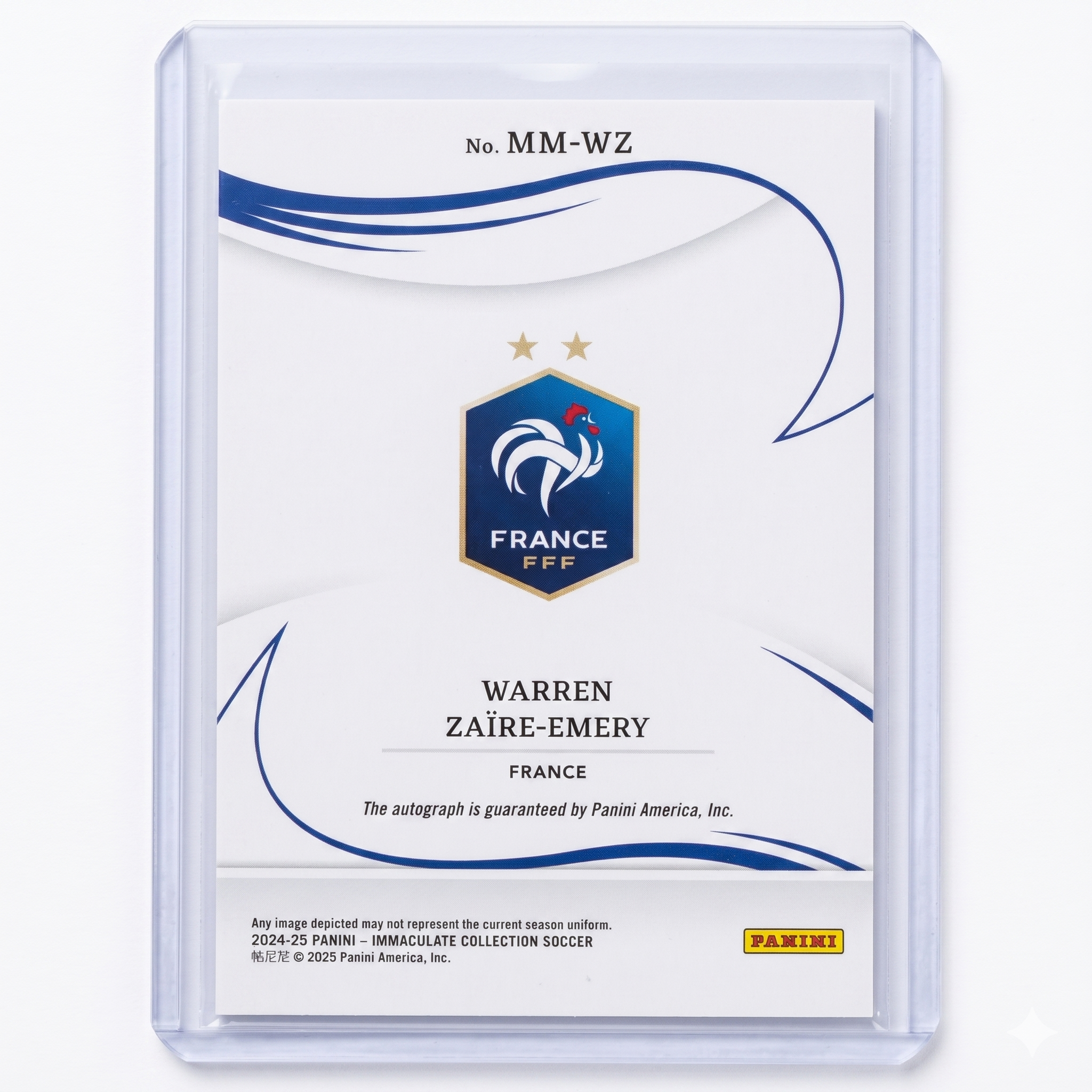 2024-25 Panini Immaculate Modern Marks Auto Silver WARREN ZAIRE-EMERY 14/25 #MM-WZ