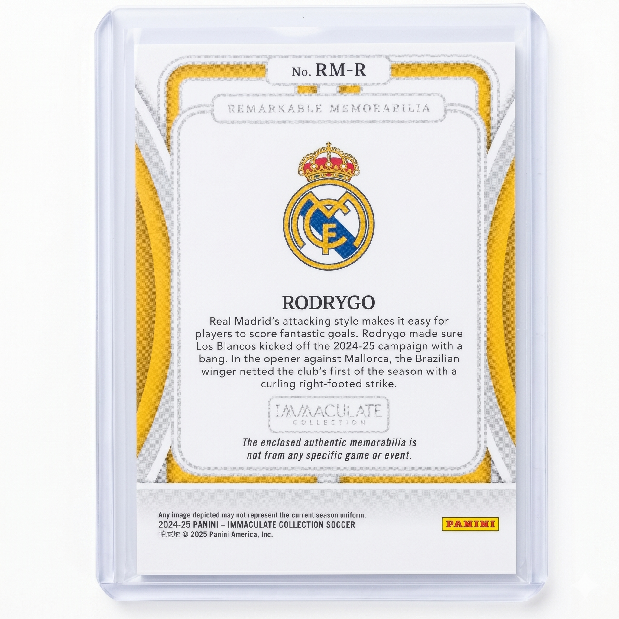 2024-25 Panini Immaculate Remarkable Memorabilia Rodrygo Sapphire 16/25 #RM-R