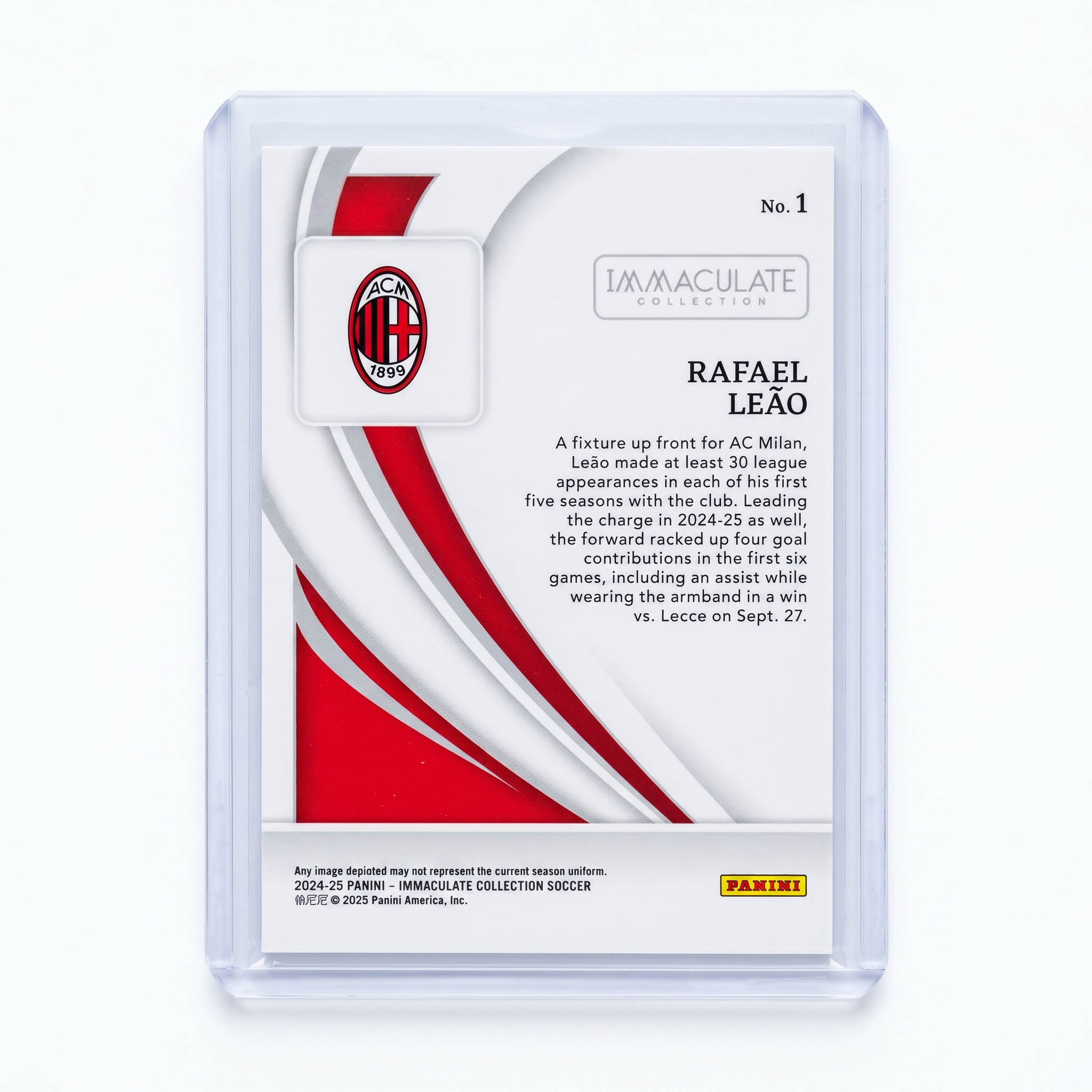 2024-25 Panini Immaculate #1 Rafael Leao #18/70 AC Milan