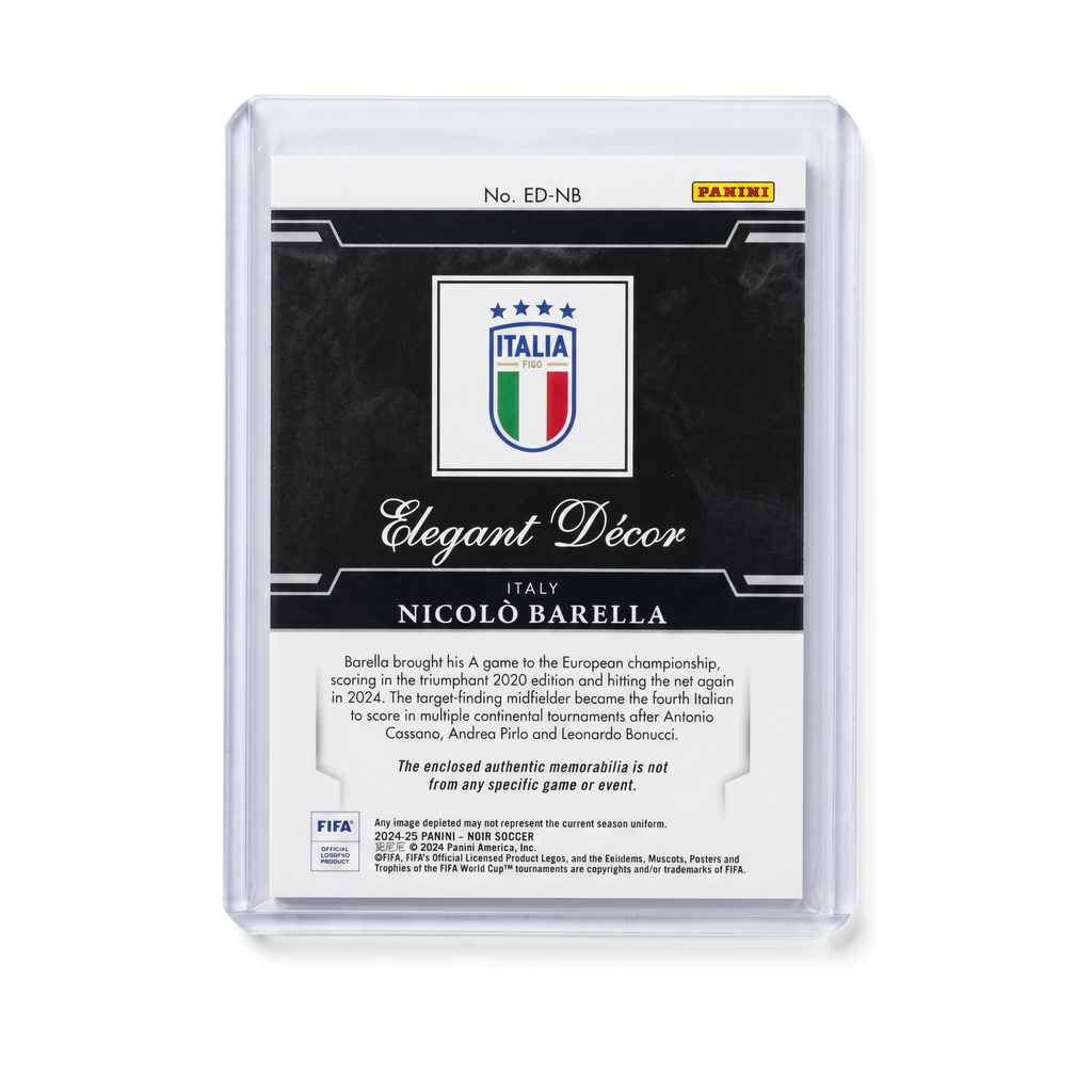 2024-25 Panini NOIR Soccer Elegant Decor NICOLO BARELLA Jersey 29/65 ED-NB