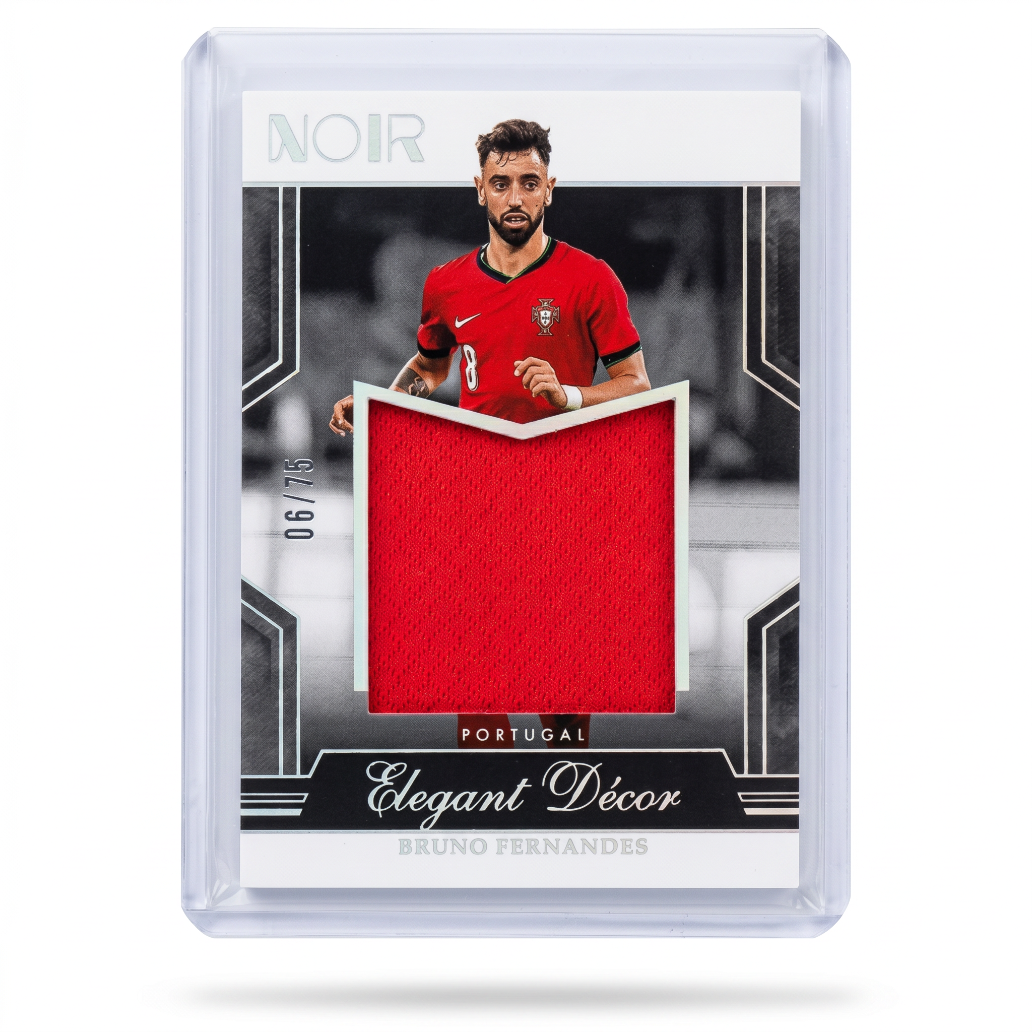 2024-25 Panini Noir Bruno Fernandes Elegant Decor Patch Silver 06/75