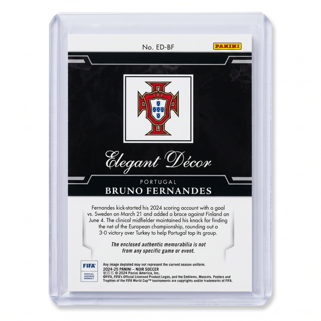 2024-25 Panini Noir Bruno Fernandes Elegant Decor Patch Silver 06/75