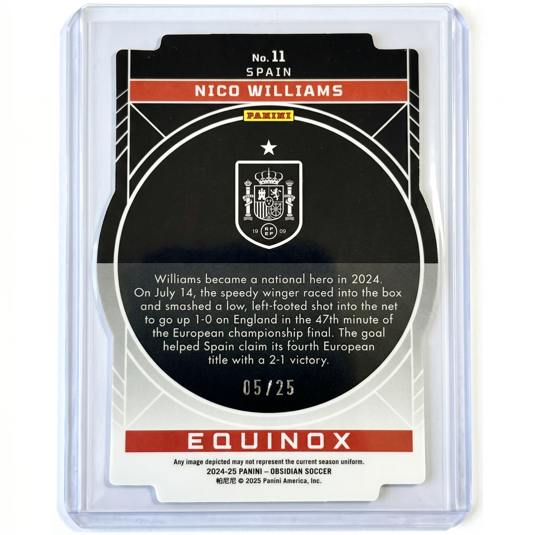 2024-25 Panini Obsidian Equinox Nico Williams Electric Etch Blue 05/25 #11