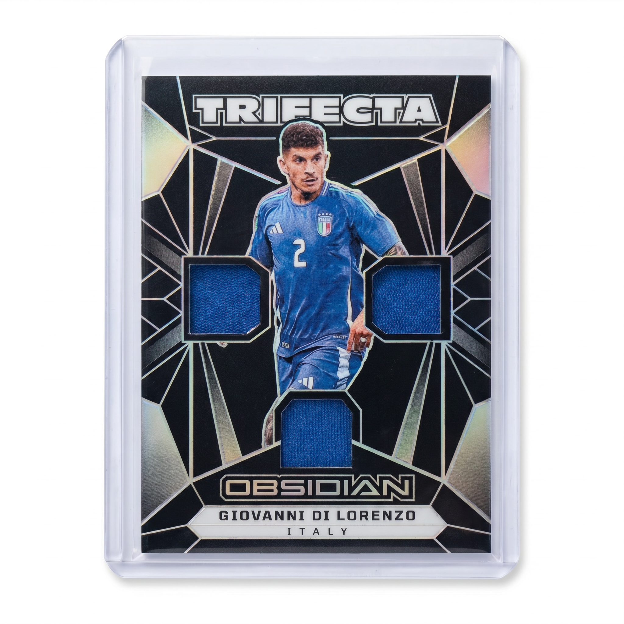 2024-25 Panini Obsidian Giovanni Di Lorenzo Trifecta Material 030/199 TM-GDL