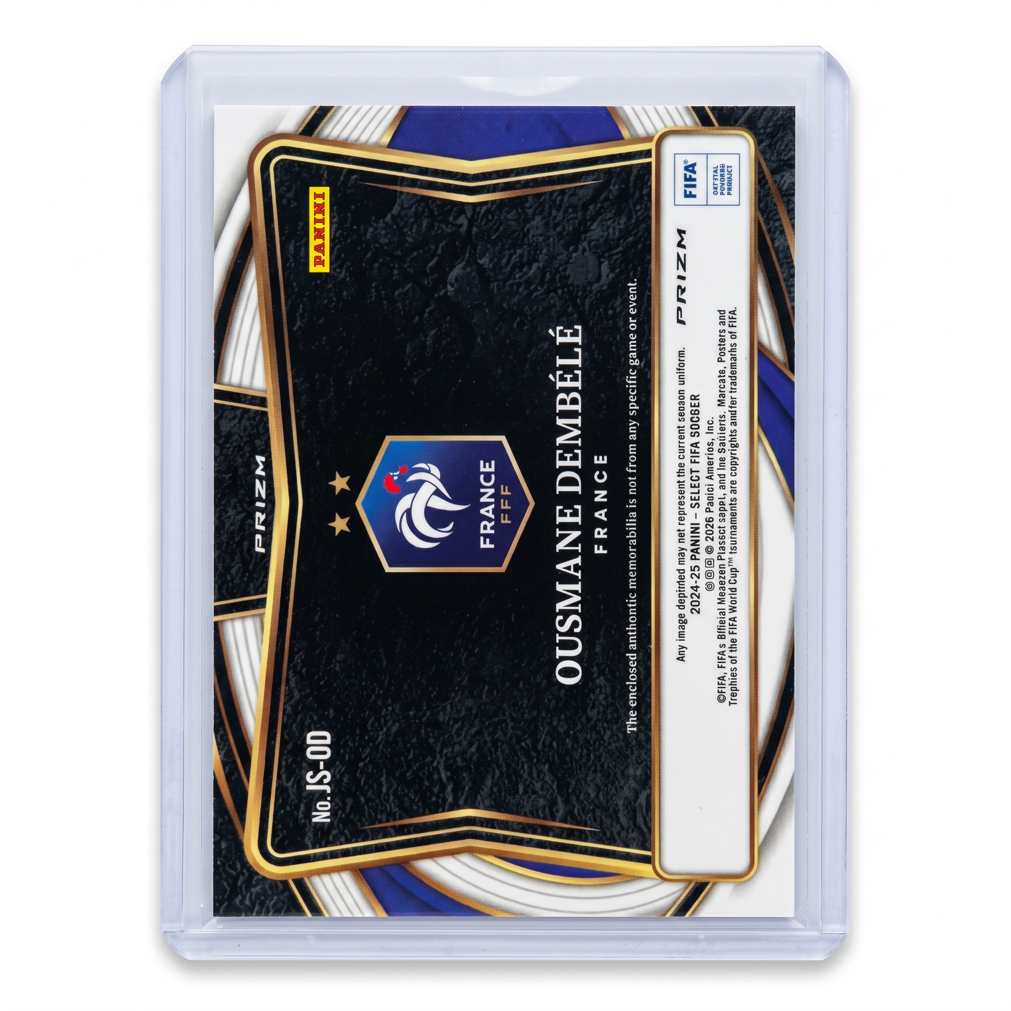 2024-25 Panini Select FIFA Ousmane Dembele Jumbo Swatches Silver Prizm Jersey #JS-OD
