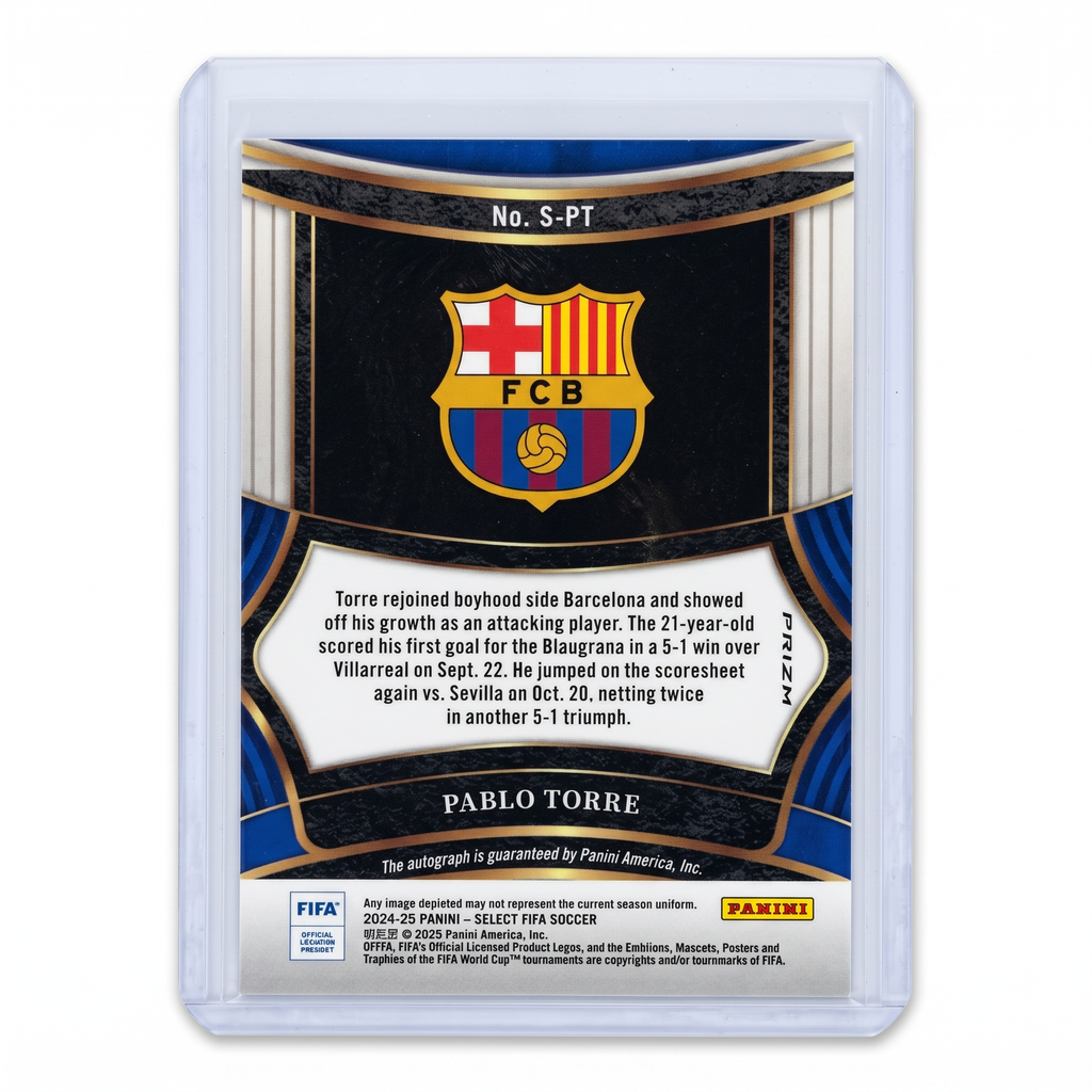 2024-25 Panini Select FIFA Pablo Torre Signatures Silver Auto #S-PT Barcelona