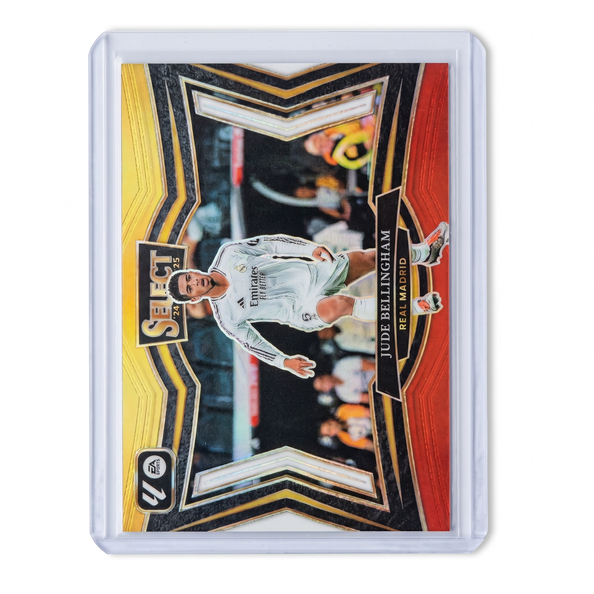2024-25 Panini Select La Liga #234 Jude Bellingham Yellow and Red Rainbow Foil Parallel