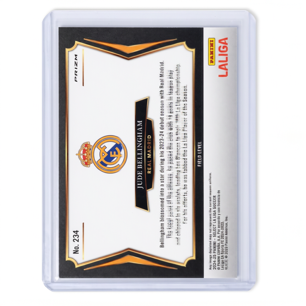 2024-25 Panini Select La Liga #234 Jude Bellingham Yellow and Red Rainbow Foil Parallel