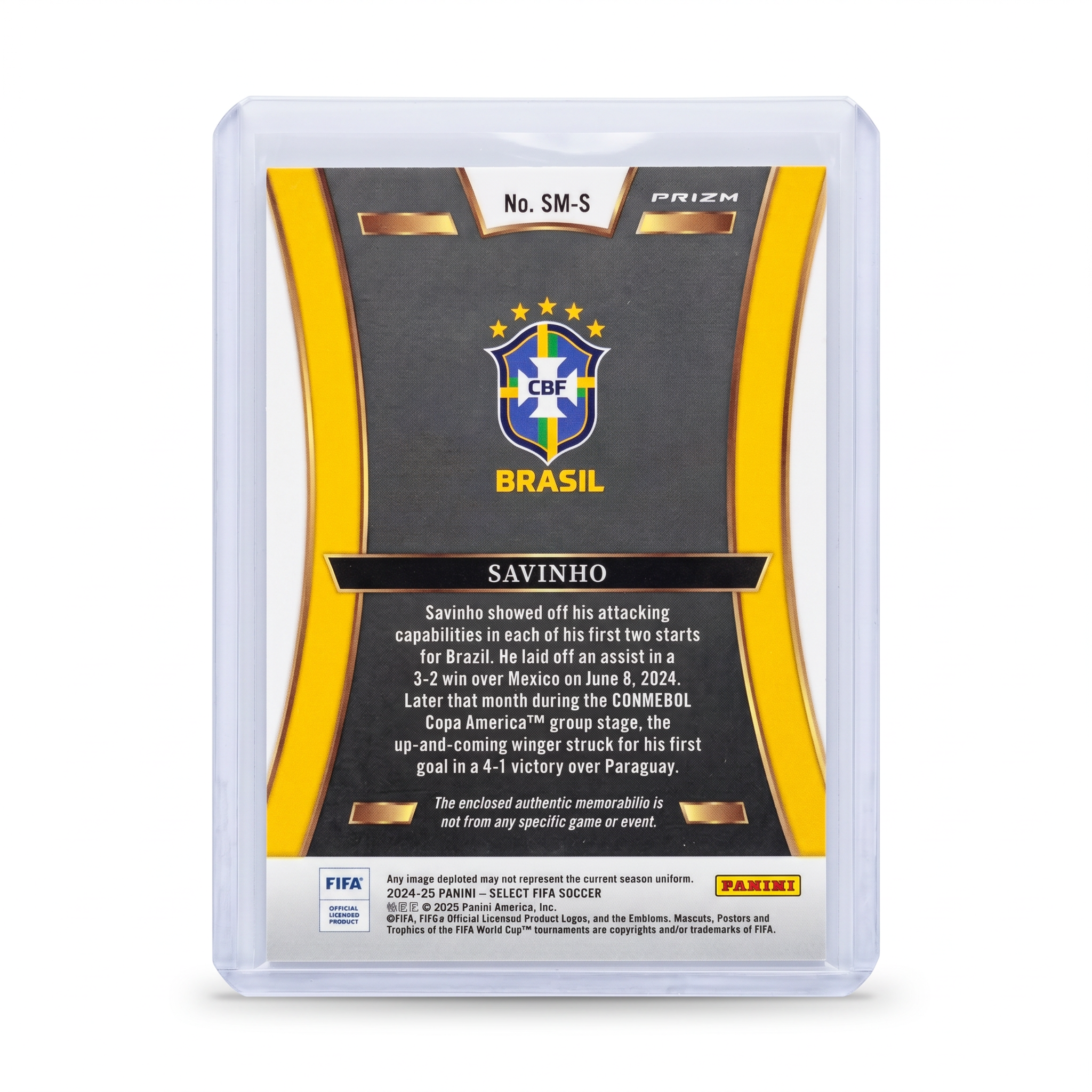 2024-25 Panini Select SAVINHO Patch Brazil SM-S