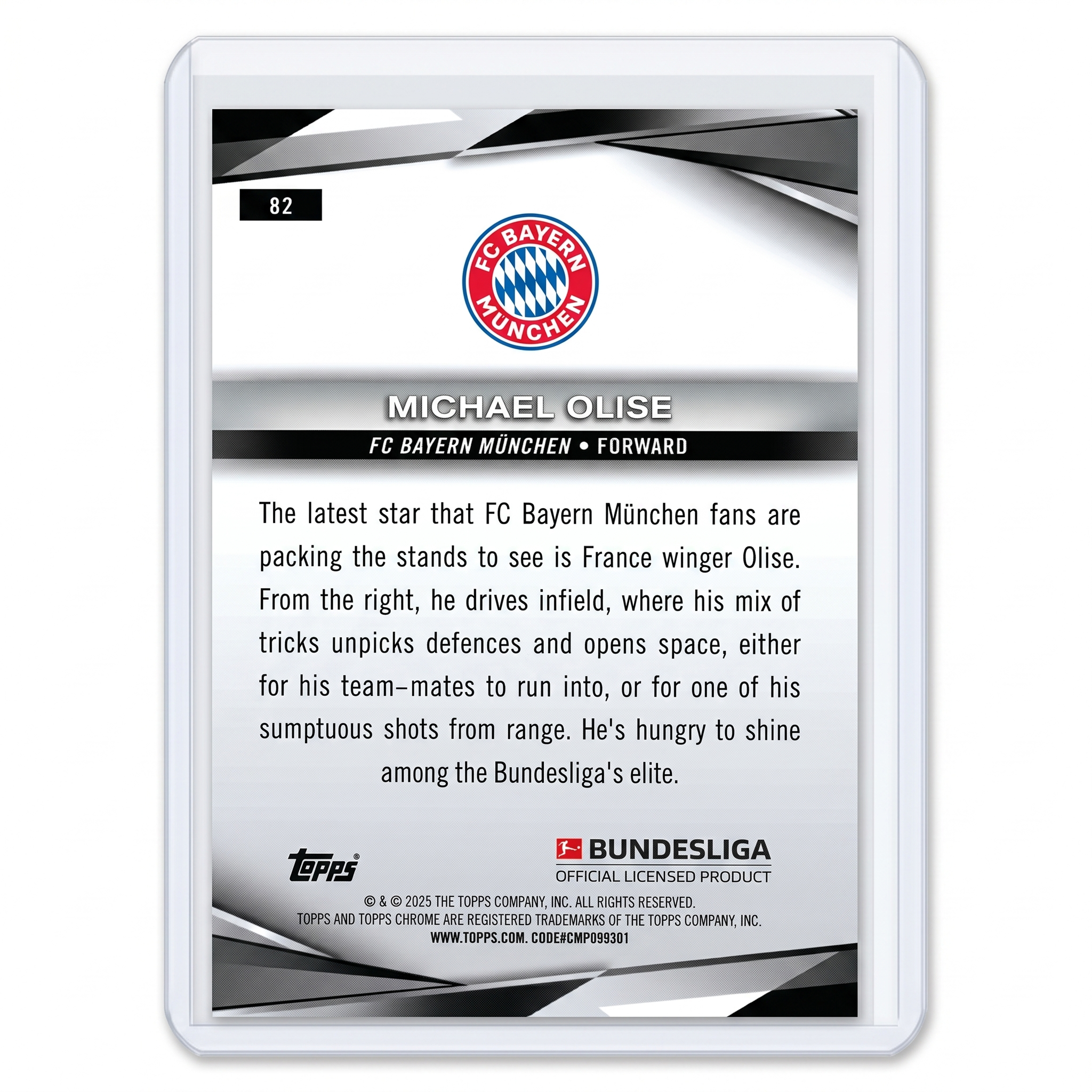 2024-25 Topps Chrome Bundesliga Michael Olise Blue Lava Parallel 144/150 #82