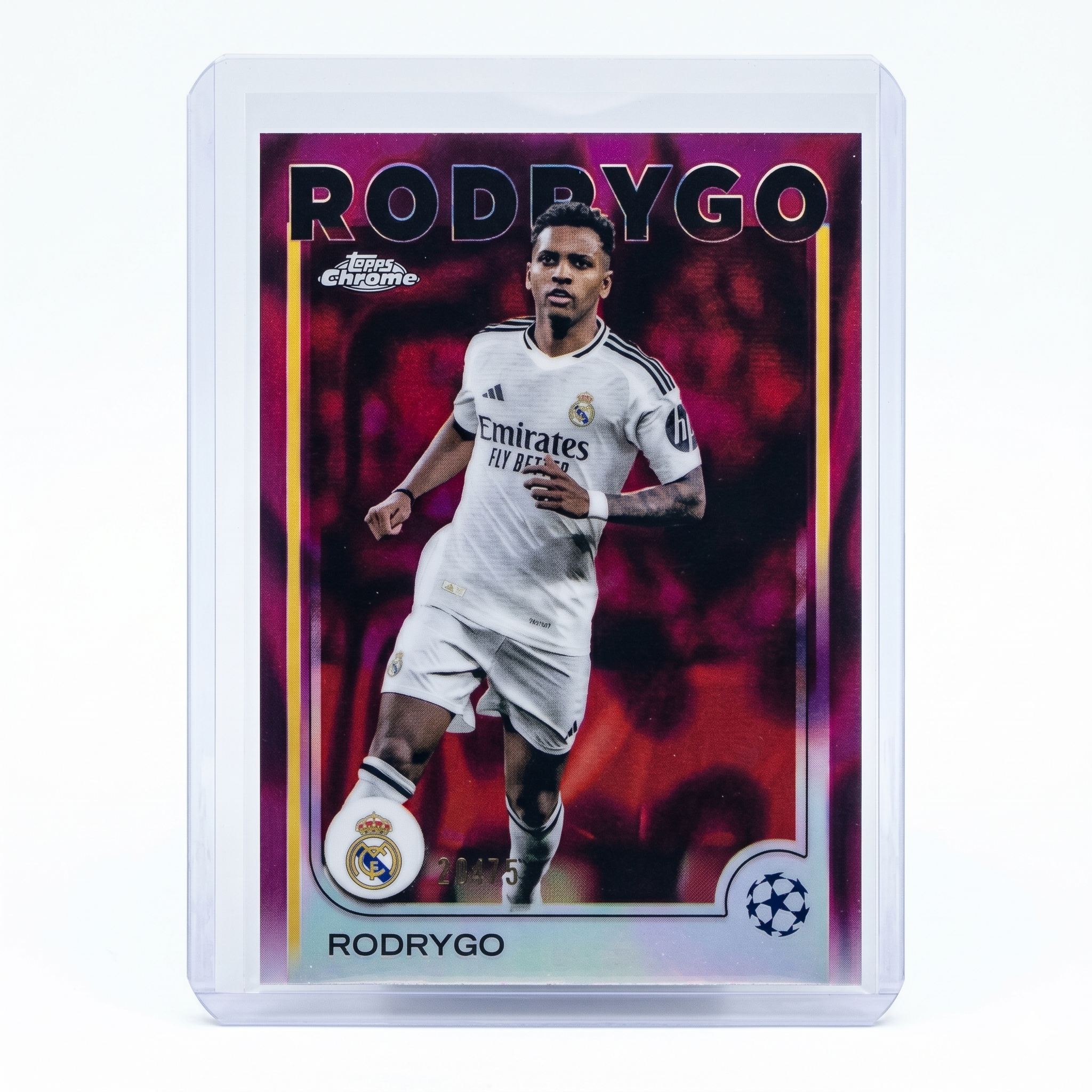 2024-25 Topps Chrome UEFA Rodrygo Magenta Lava Refactor 29/75 #48