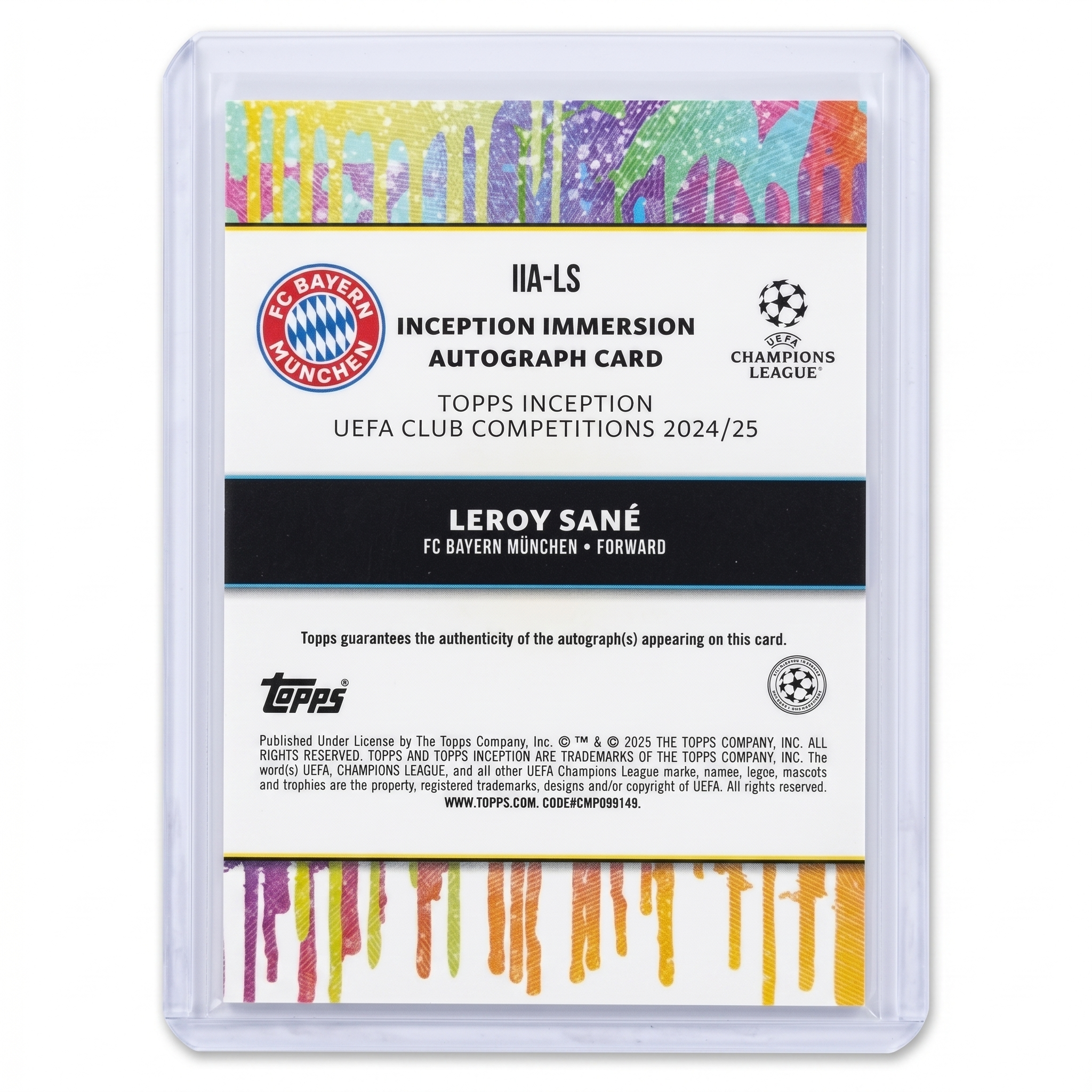 2024-25 Topps Inception Immersion Autograph Card LEROY SANÉ 64/100 #IIA-LS