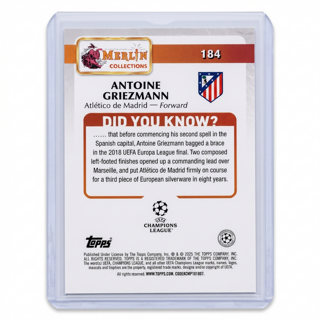 2024-25 Topps Merlin UEFA Club Competition  Antoine Griezmann orange parallel  04/25 #184