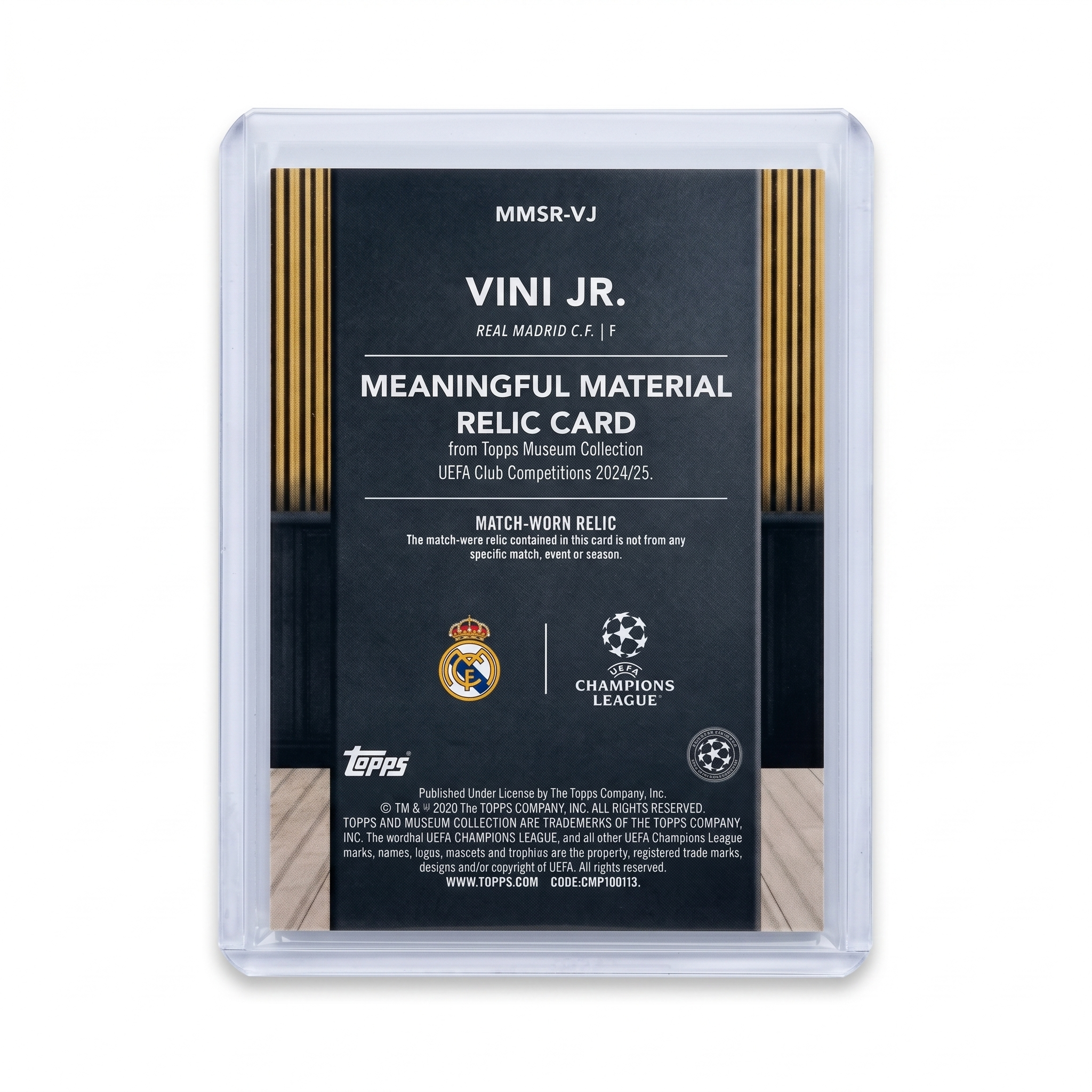 2024-25 Topps Museum Collection Vinícius Jr Meaningful Materials Black 5/10 MMSR-VJ