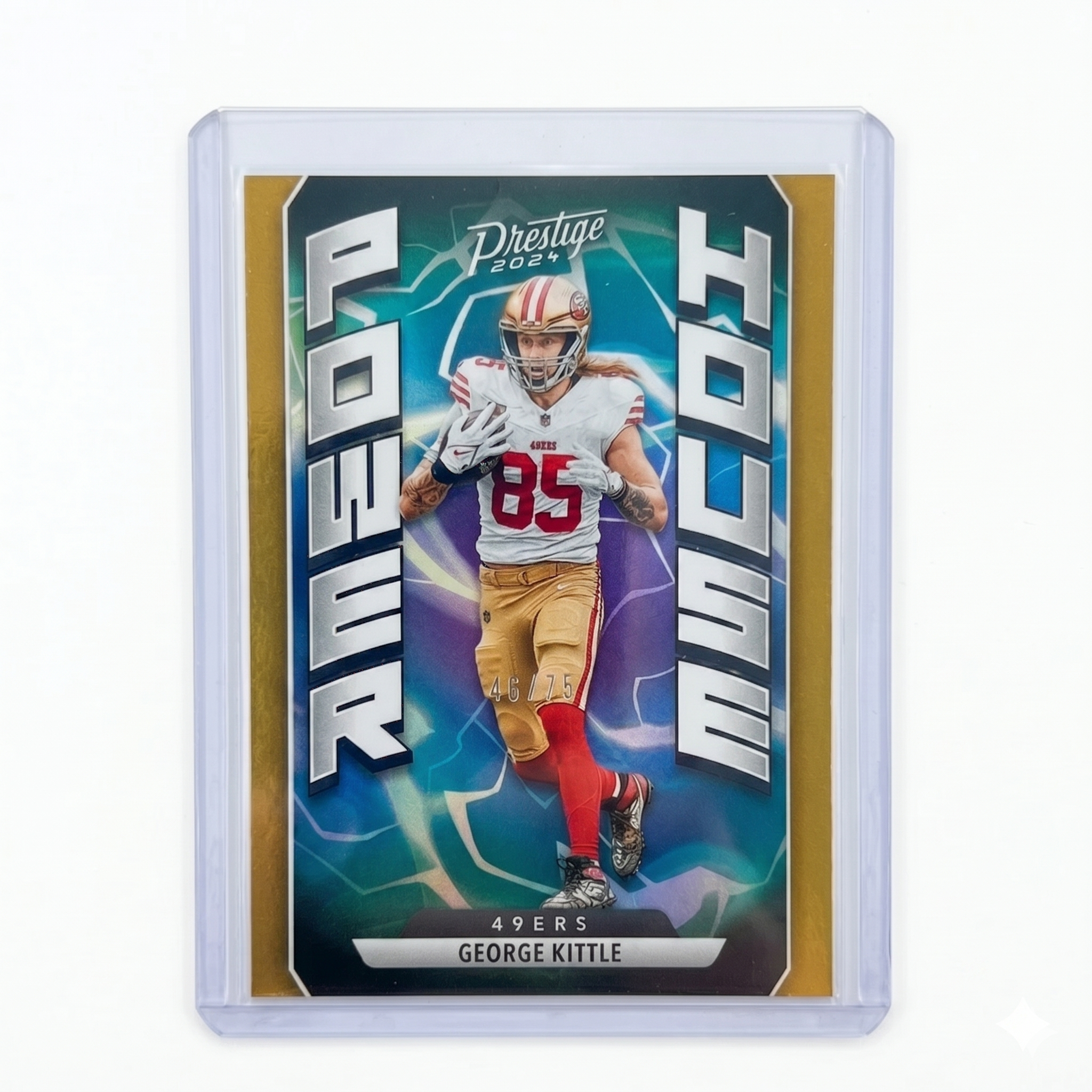 2024 Panini Prestige George Kittle Power House Gold Prizm 46/75 #PH-GKE