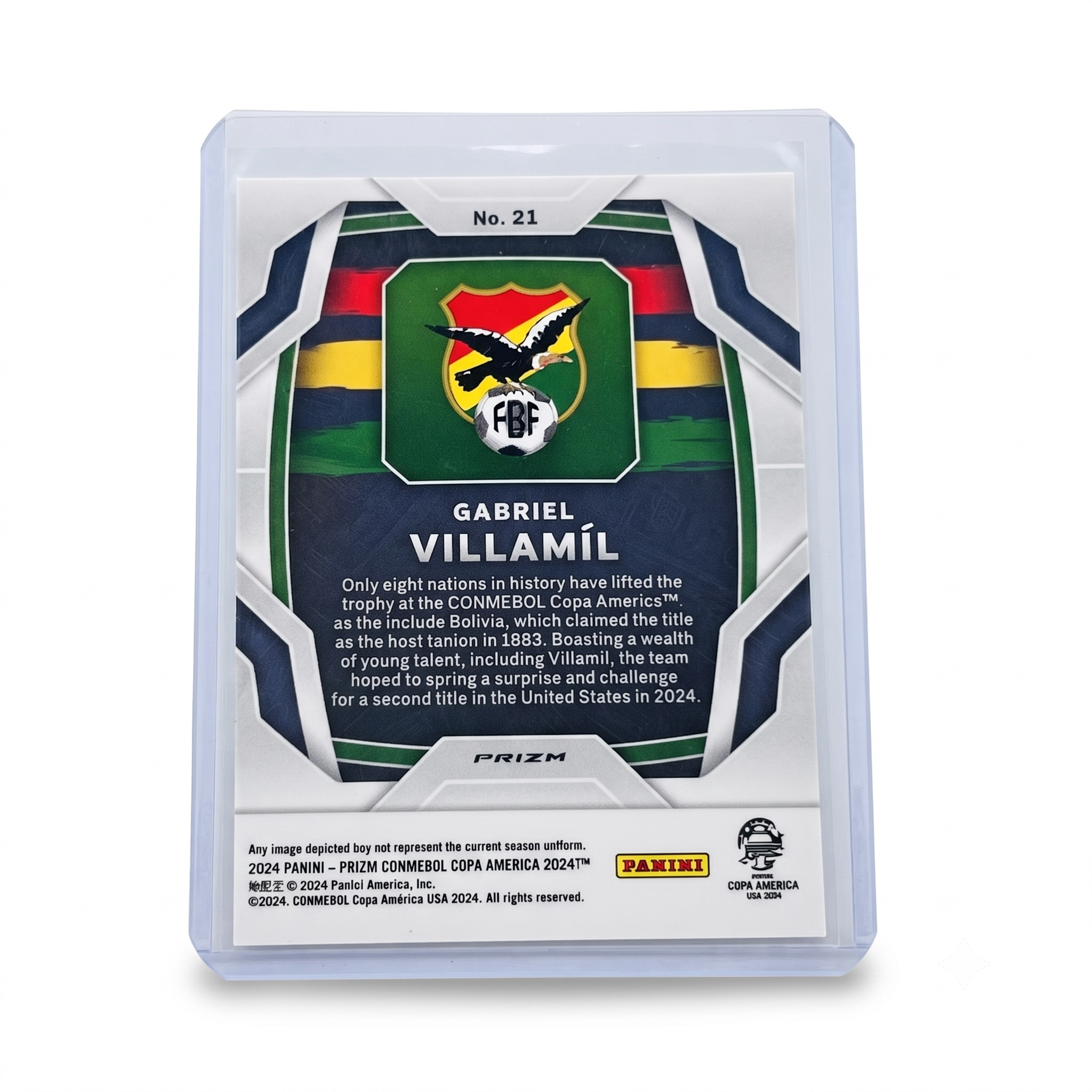 2024 Panini Prizm Copa America Gabriel Villamil Tiger Stripes #21 SSP