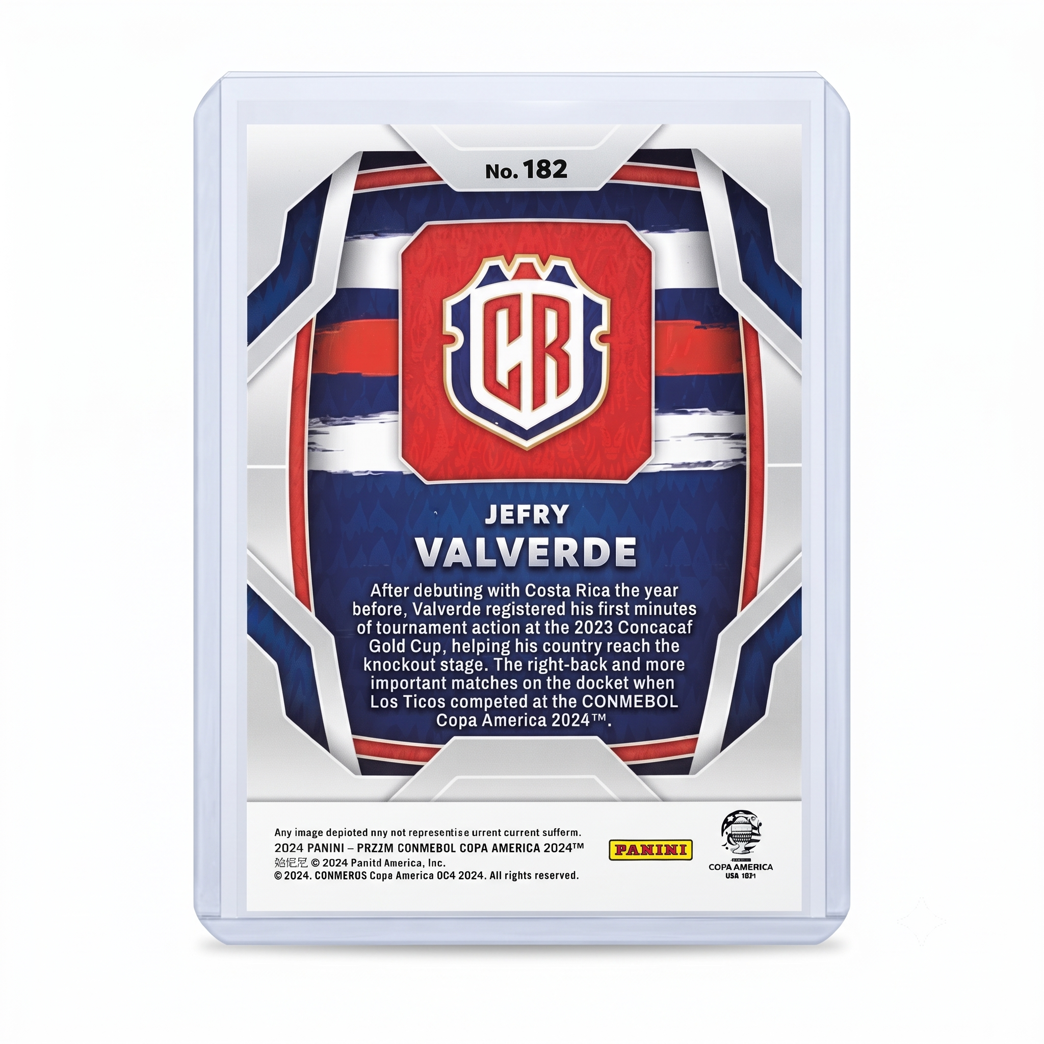 2024 Panini Prizm Copa America Jefry Valverde RC #182